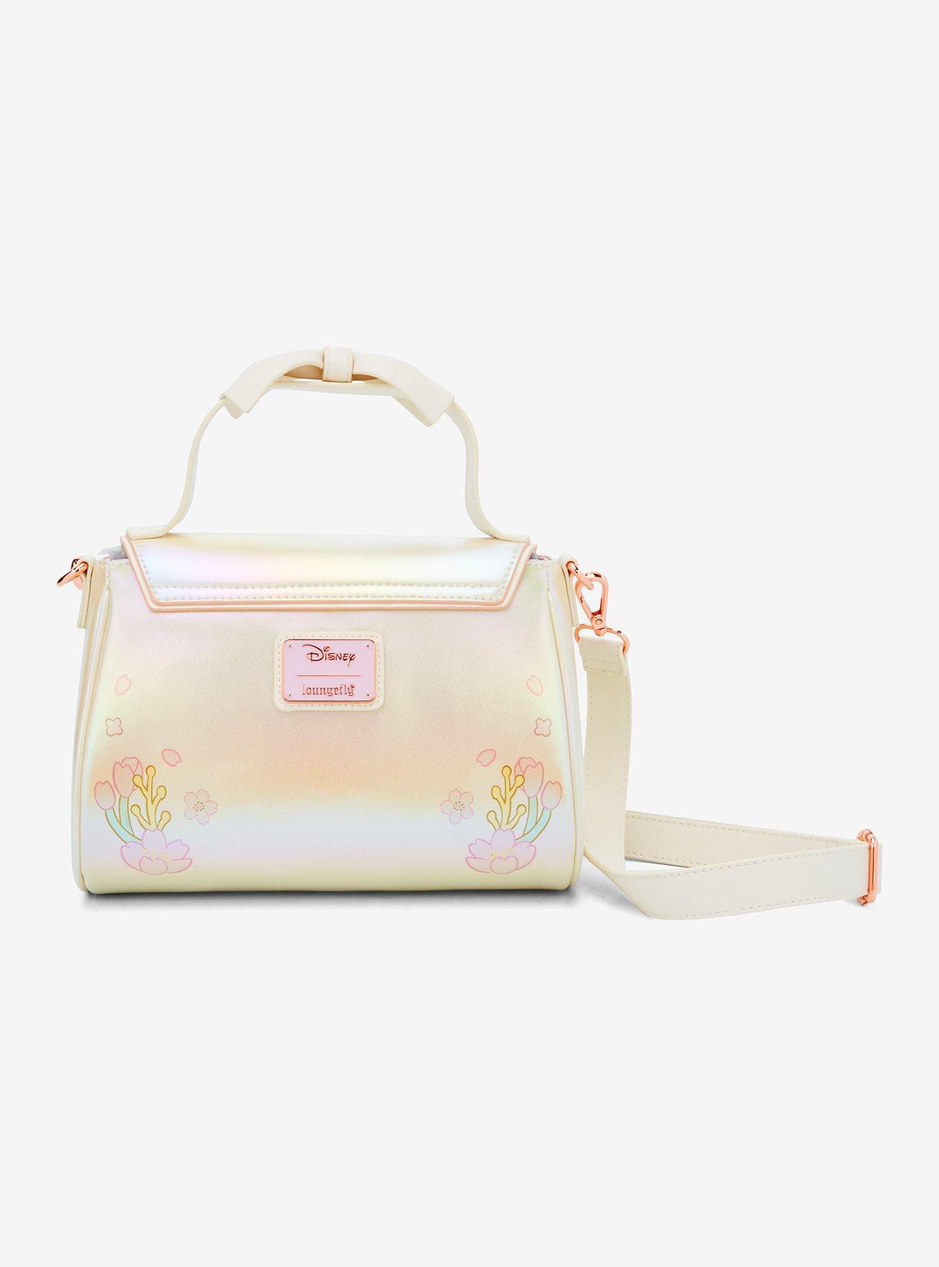 Loungefly Disney Stitch & Angel Pastel Cherry Blossoms Iridescent Crossbody Bag, , alternate