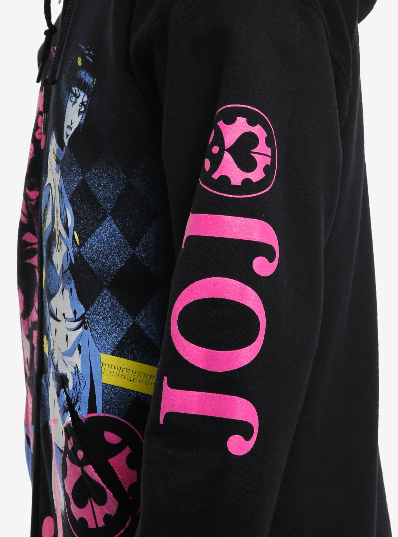 JoJo's Bizarre Adventure: Golden Wind Blue & Pink Hoodie, BLACK, alternate
