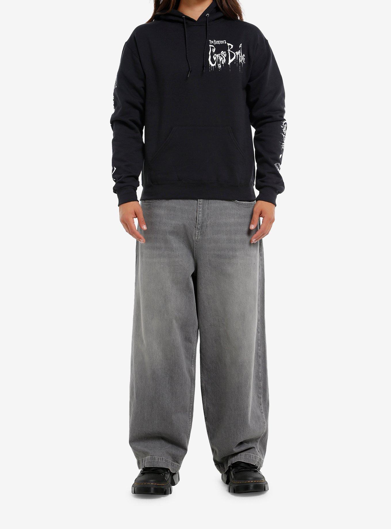 Corpse Bride Black & White Character Icons Hoodie, BLACK, alternate