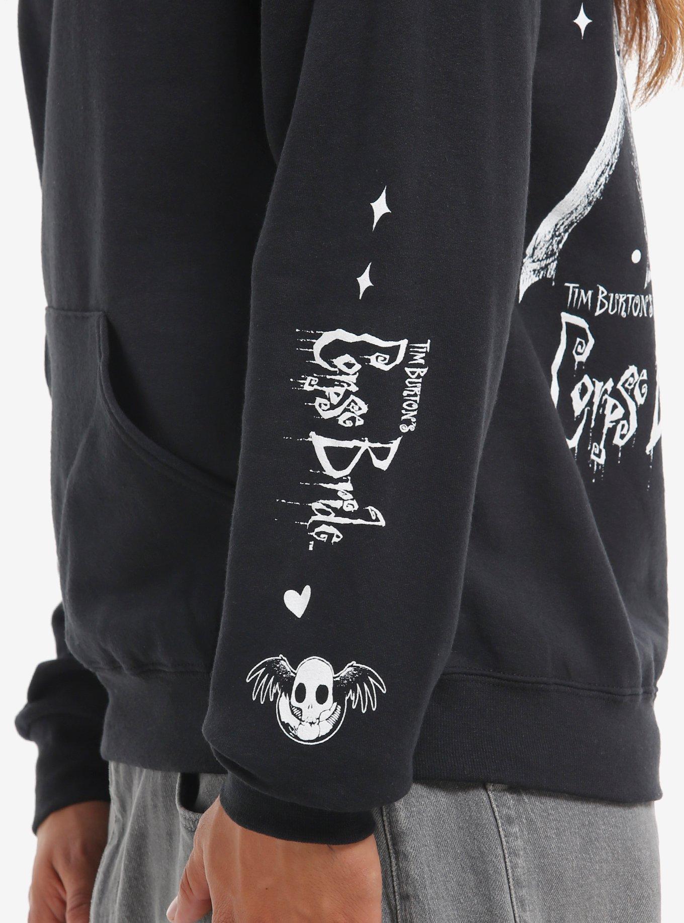 Corpse Bride Black & White Character Icons Hoodie, BLACK, alternate