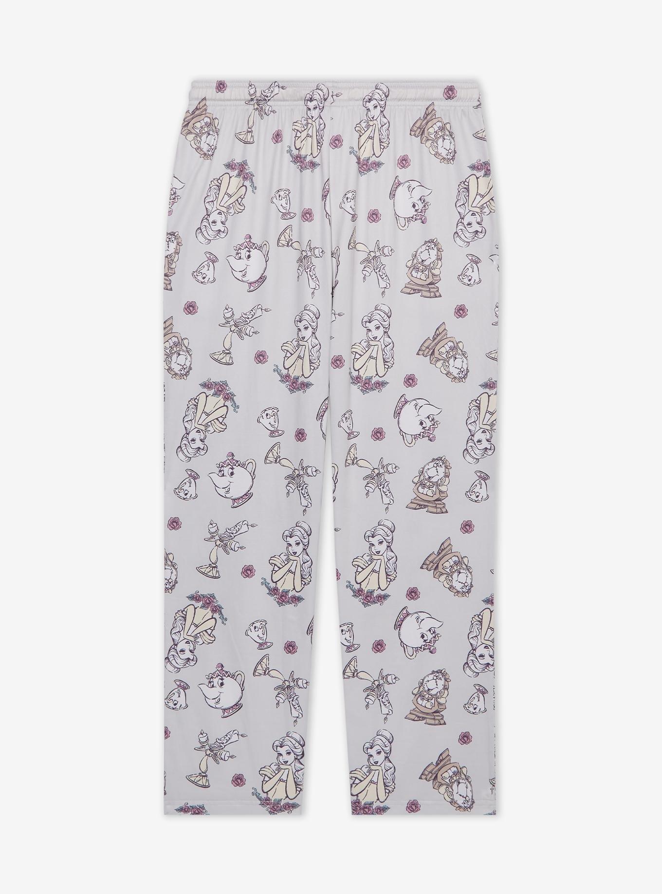 Disney Beauty and the Beast Belle & Friends Allover Print Plus Size Sleep Pants - BoxLunch Exclusive, , hi-res