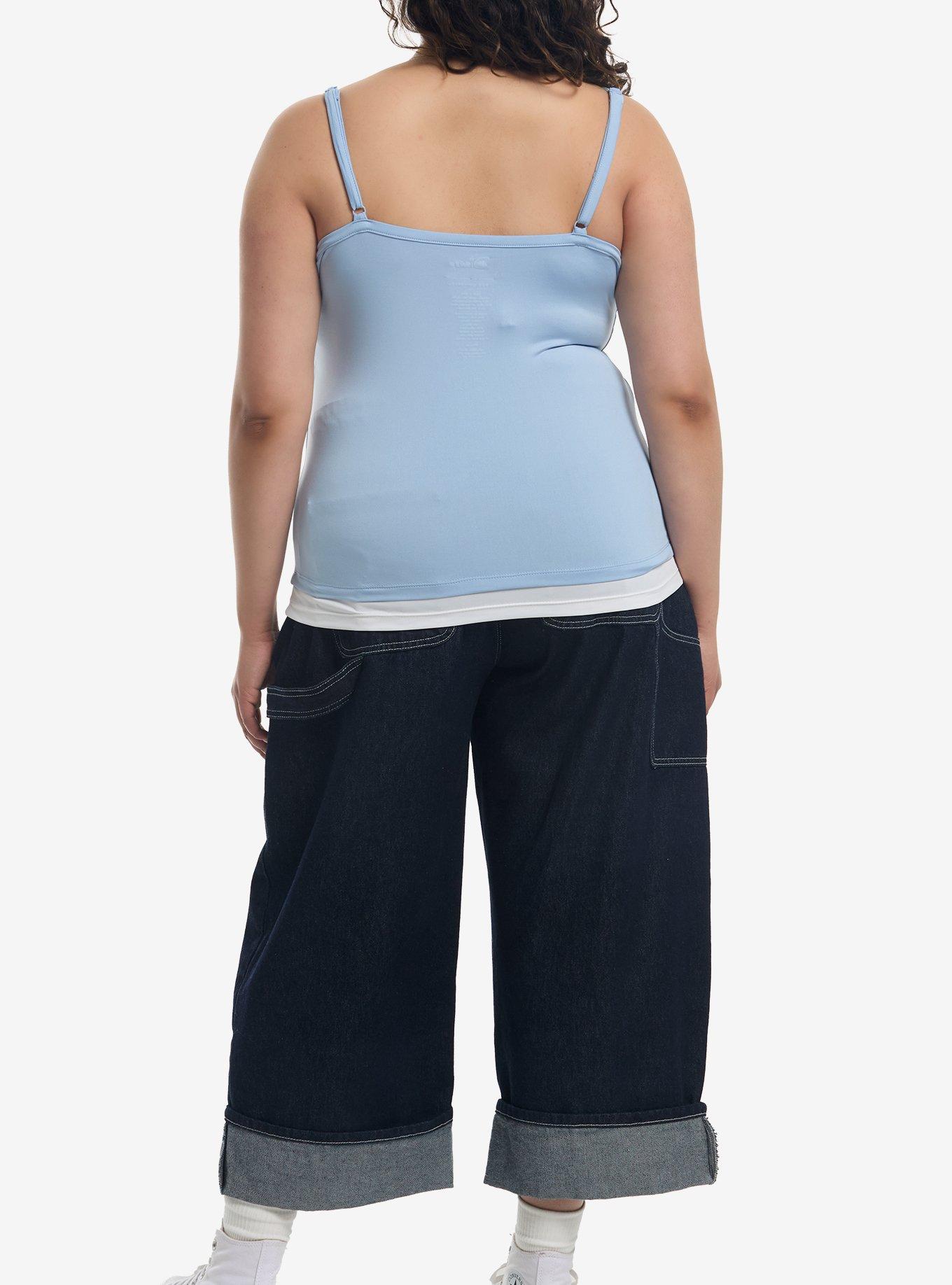 Her Universe Disney Stitch Cherry Blossom Girls Layered Cami Plus Size, BABY BLUE, alternate - view 3
