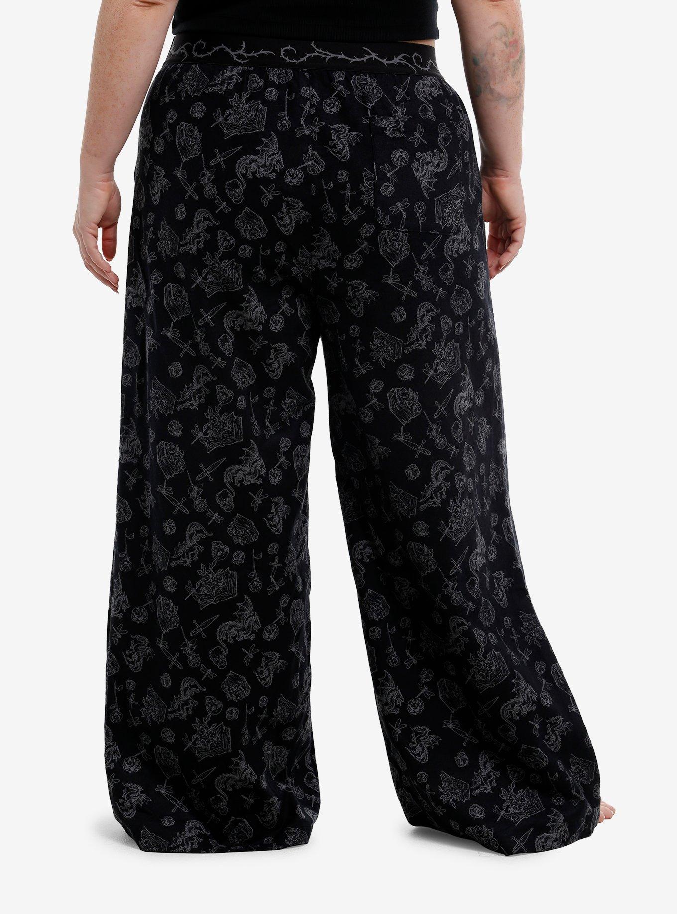 Thorn & Fable Dragon & Dagger Girls Wide Leg Lounge Pants Plus Size, , hi-res