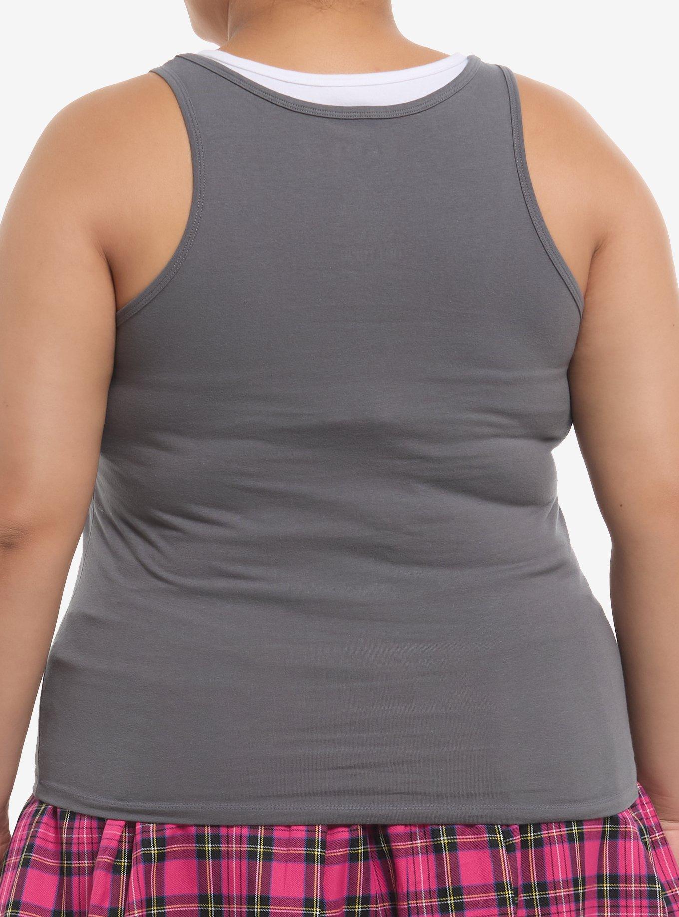 Domo Grid Two-Tone Tank Top Plus Size, , alternate