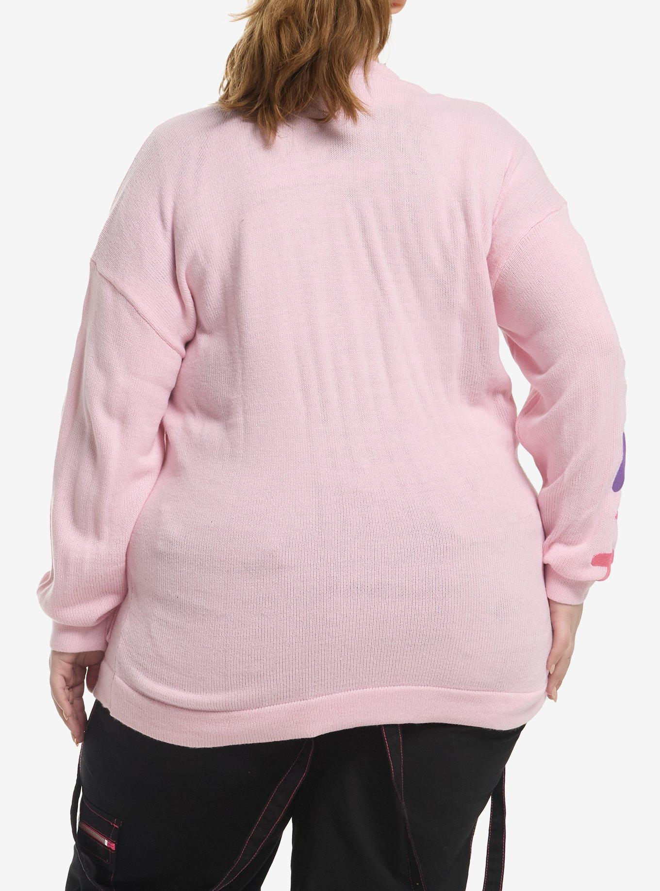 U*SA*HA*NA Pink Flower Girls Cardigan Plus Size, MULTI, alternate