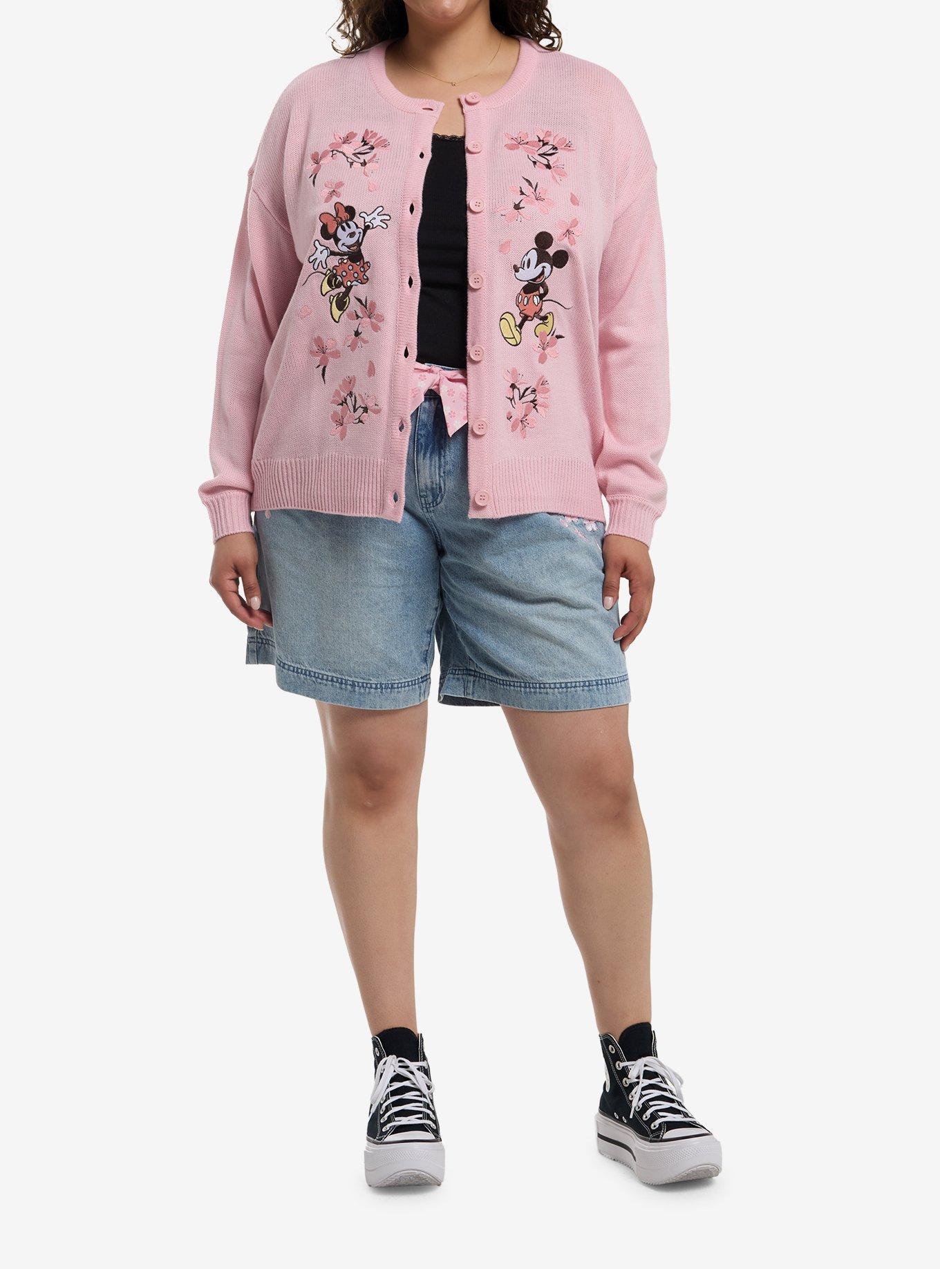 Her Universe Disney Mickey Mouse & Minnie Mouse Cherry Blossom Girls Cardigan Plus Size, , hi-res