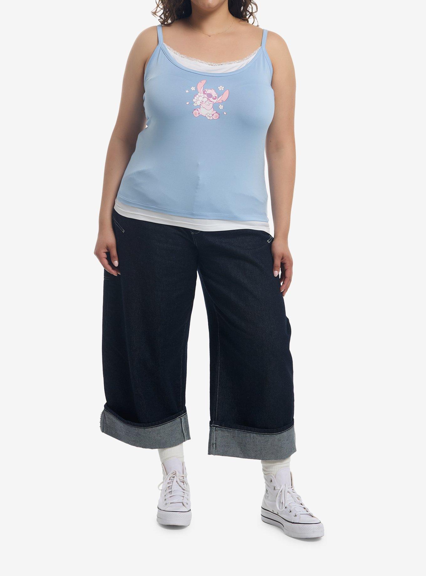 Her Universe Disney Stitch Cherry Blossom Girls Layered Cami Plus Size, , hi-res