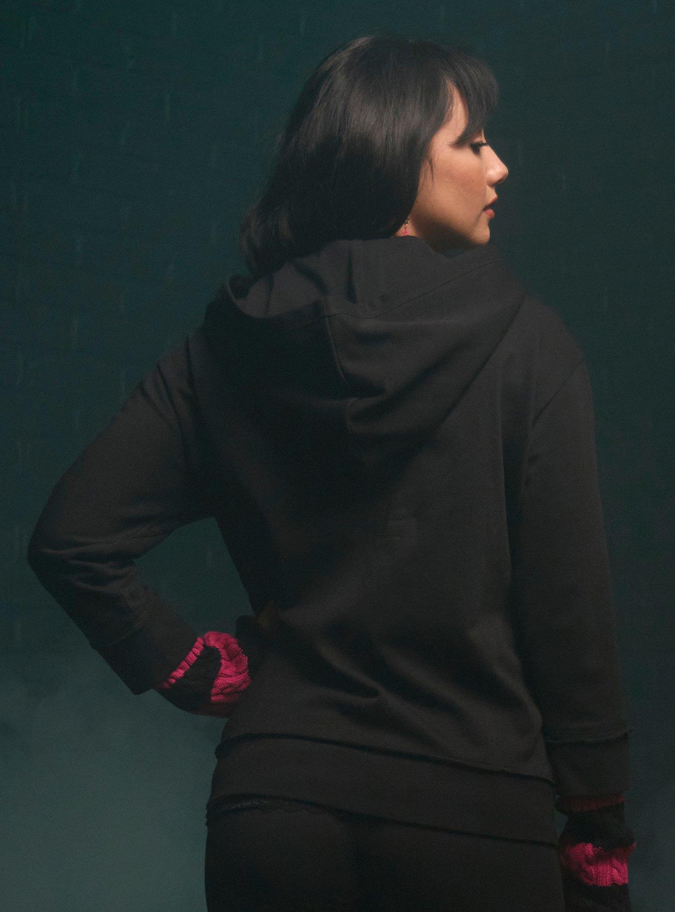 The Twilight Saga Hearts Arm Warmer Girls Twofer Hoodie, MULTI, alternate