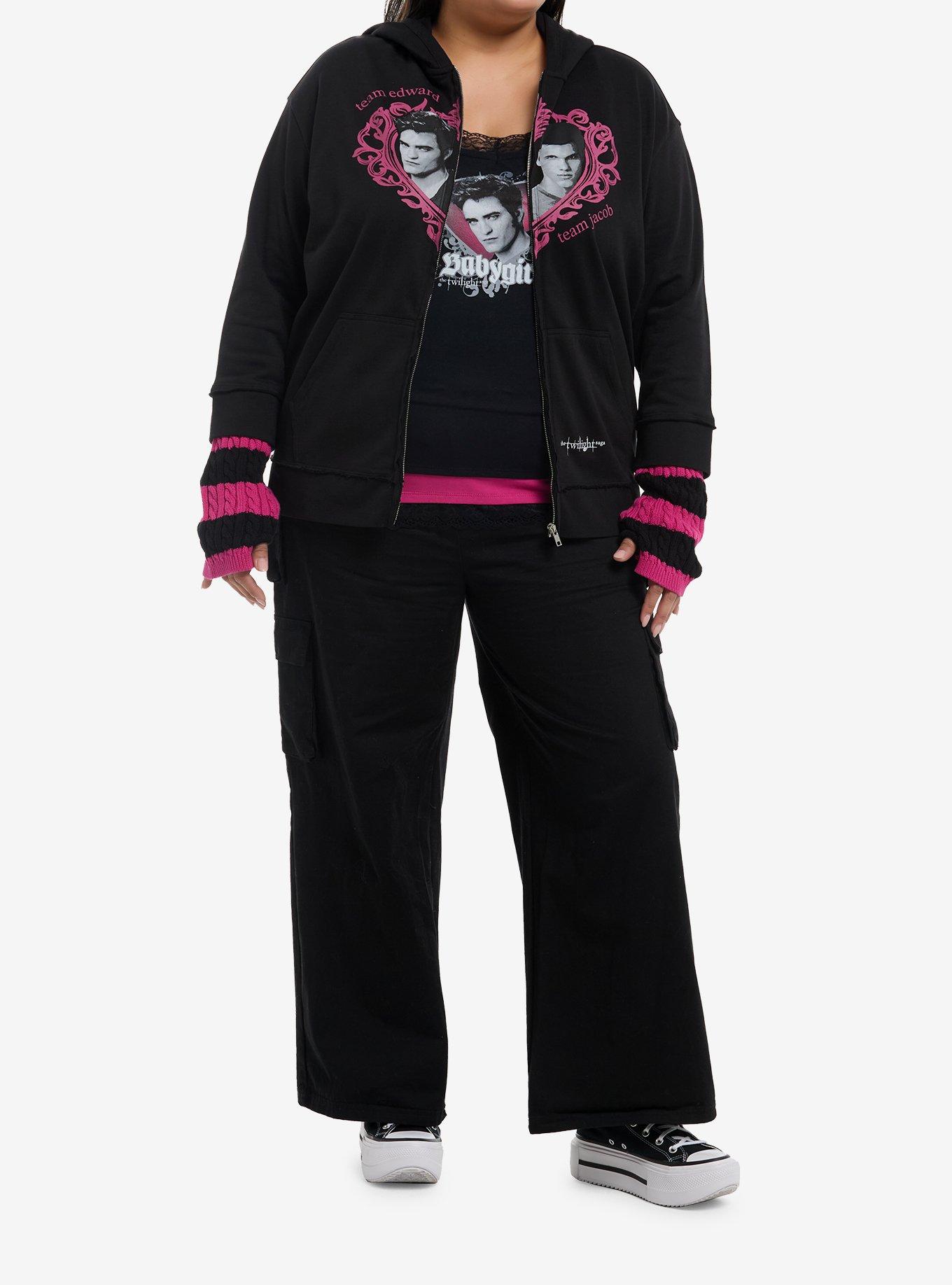 The Twilight Saga Hearts Arm Warmer Girls Twofer Hoodie Plus Size, , hi-res