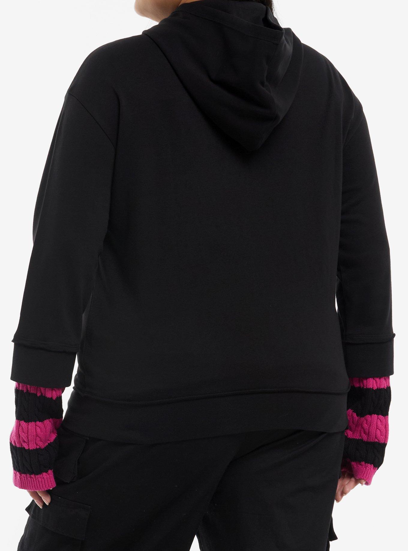 The Twilight Saga Hearts Arm Warmer Girls Twofer Hoodie Plus Size, MULTI, alternate