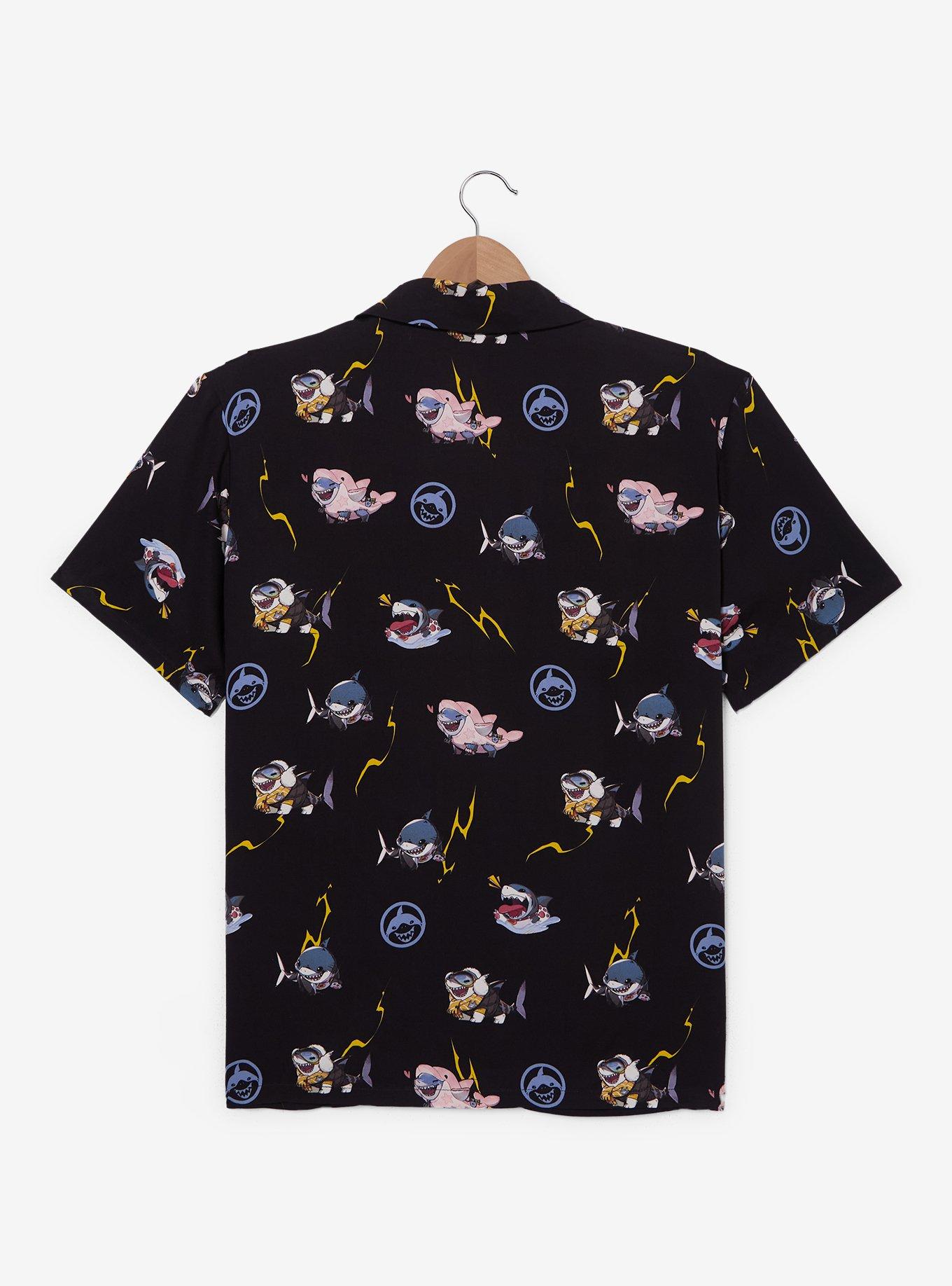 Marvel Rivals Jeff the Land Shark Allover Print Woven Button-Up - BoxLunch Exclusive, , hi-res