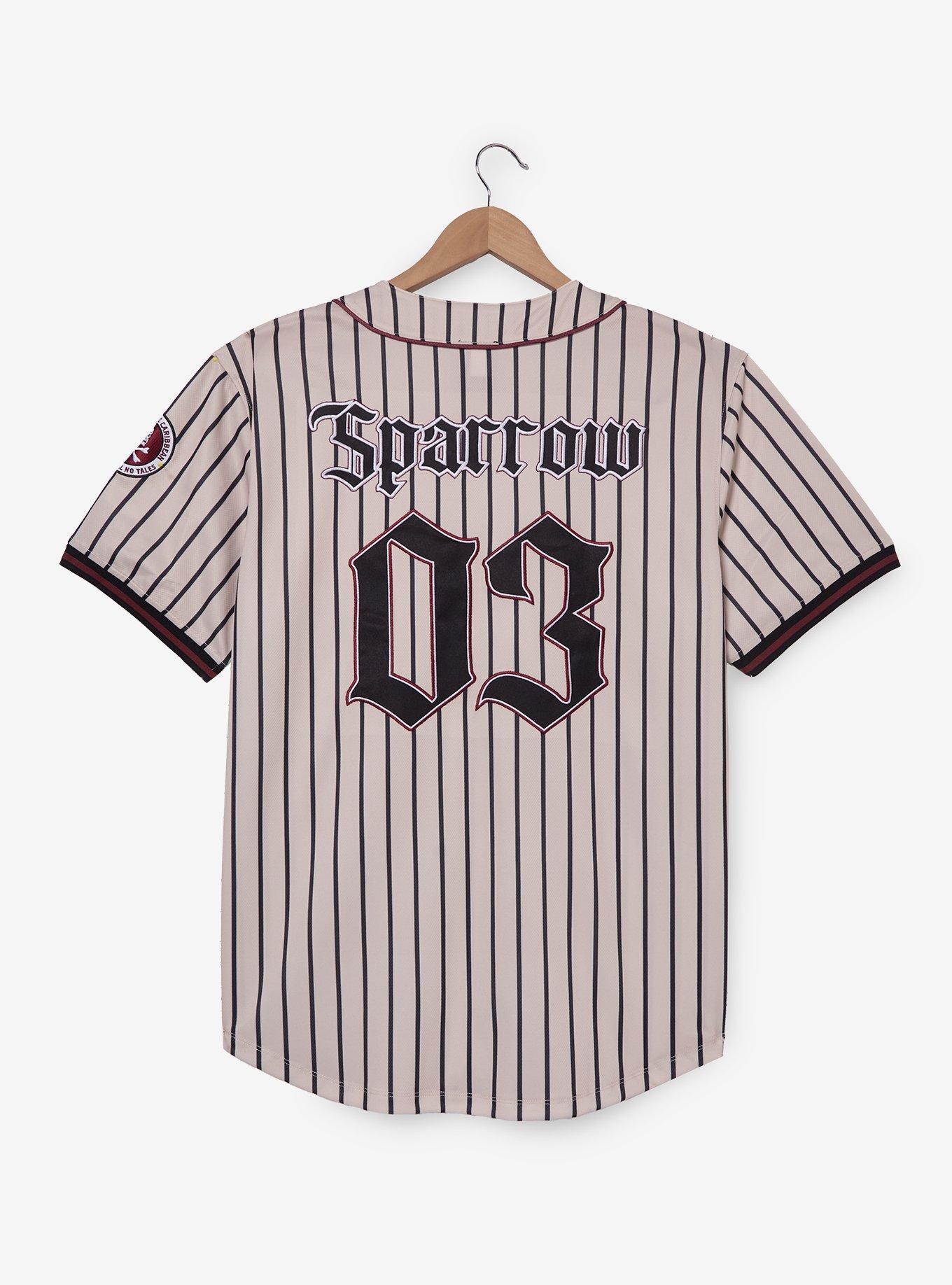Disney Pirates of the Caribbean Jack Sparrow Black Pearl Striped Baseball Jersey - BoxLunch Exclusive, , hi-res