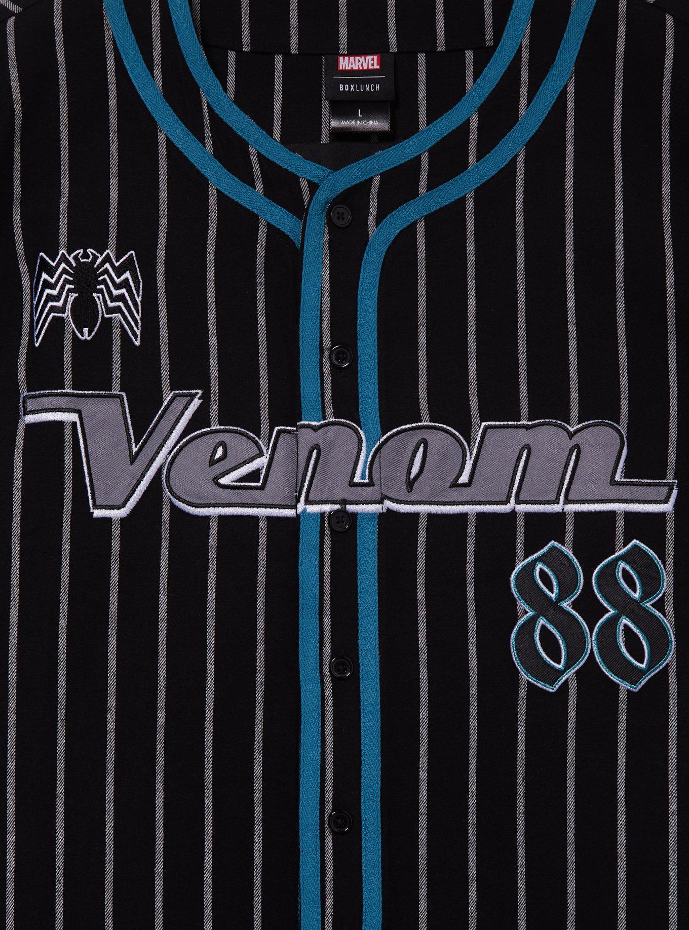 Marvel Venom Striped Baseball Jersey - BoxLunch Exclusive, BLACK, alternate