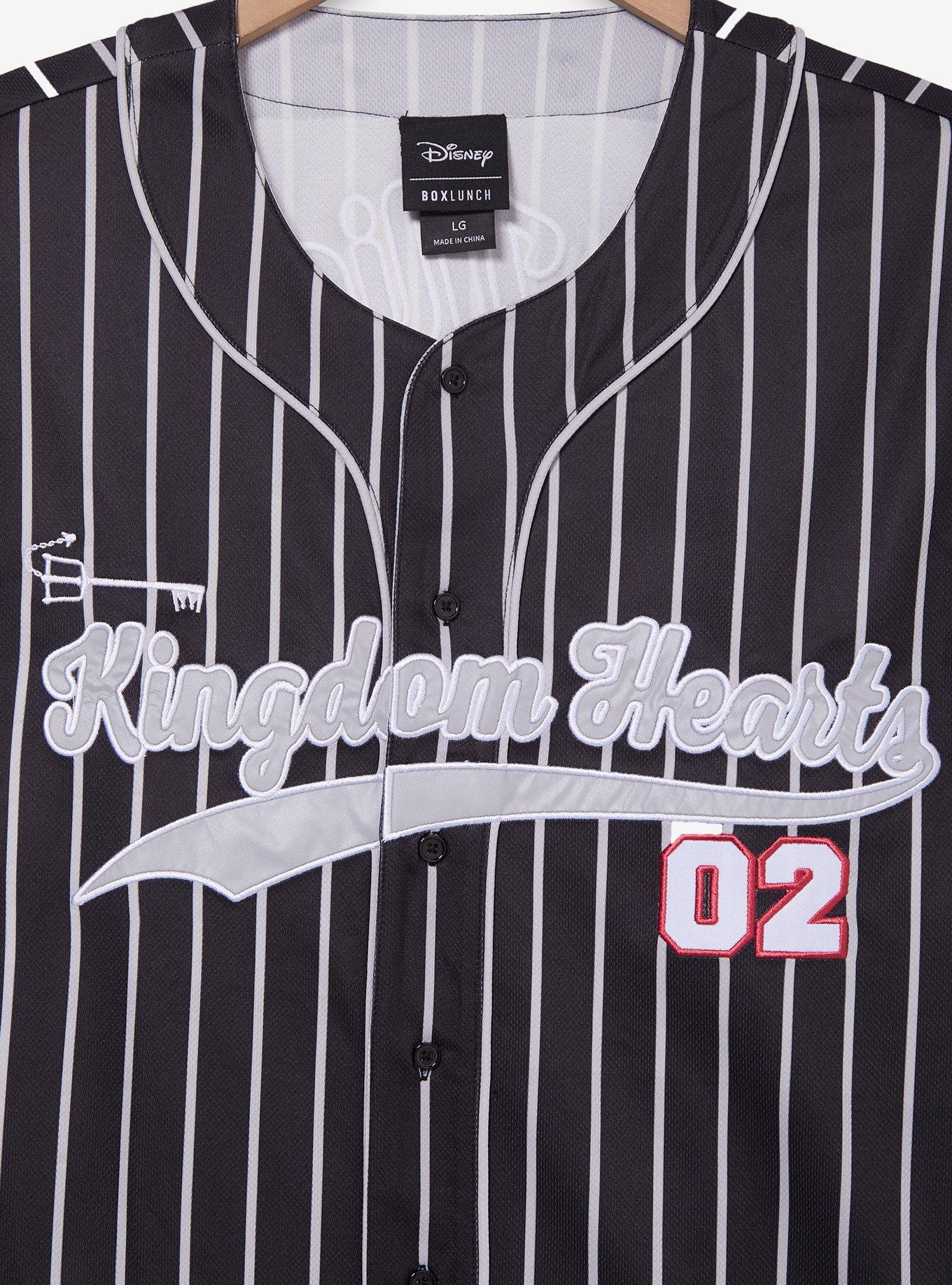 Disney Kingdom Hearts King Mickey Striped Baseball Jersey - BoxLunch Exclusive, BLACK, alternate