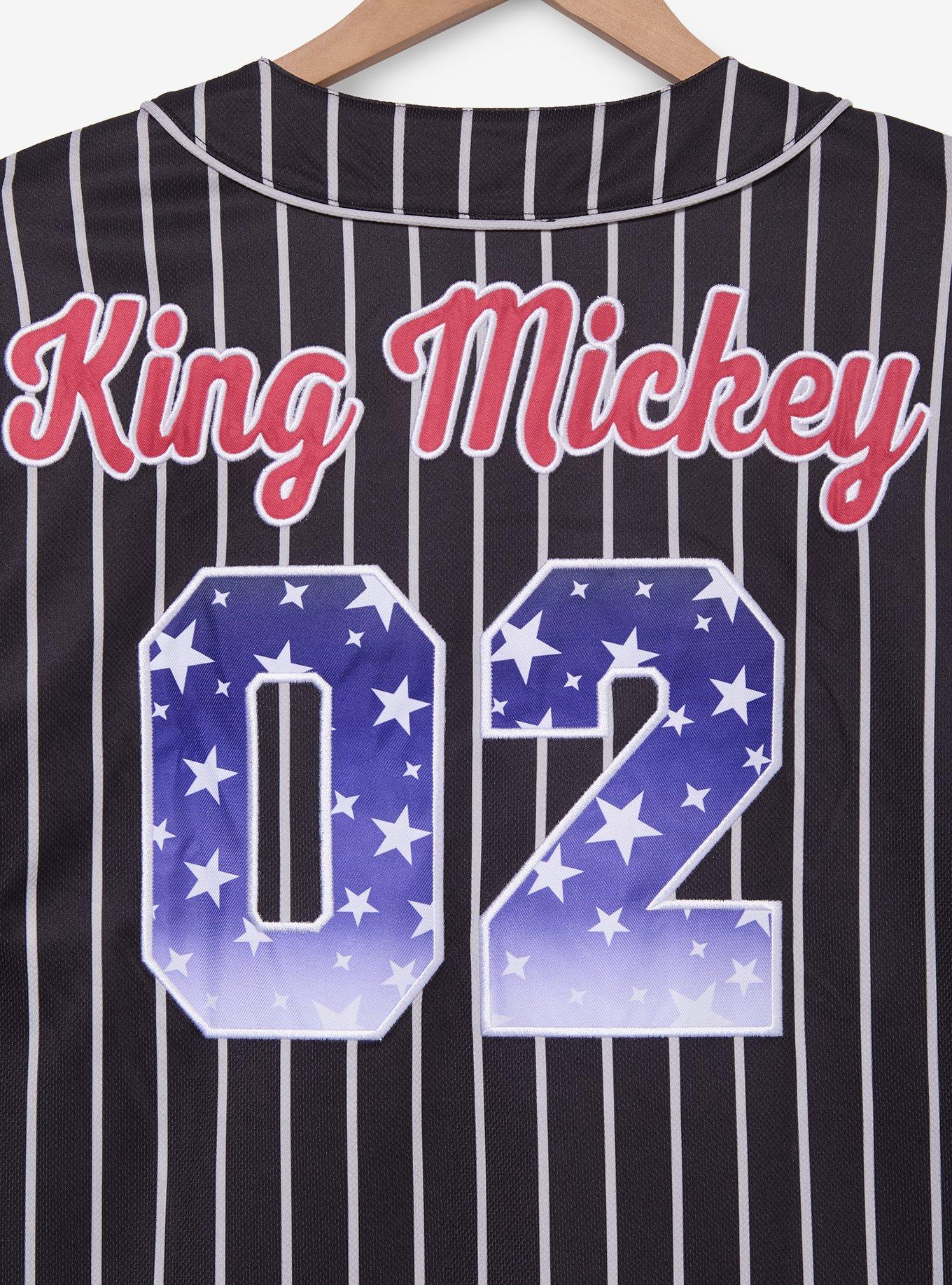Disney Kingdom Hearts King Mickey Striped Baseball Jersey - BoxLunch Exclusive, BLACK, alternate