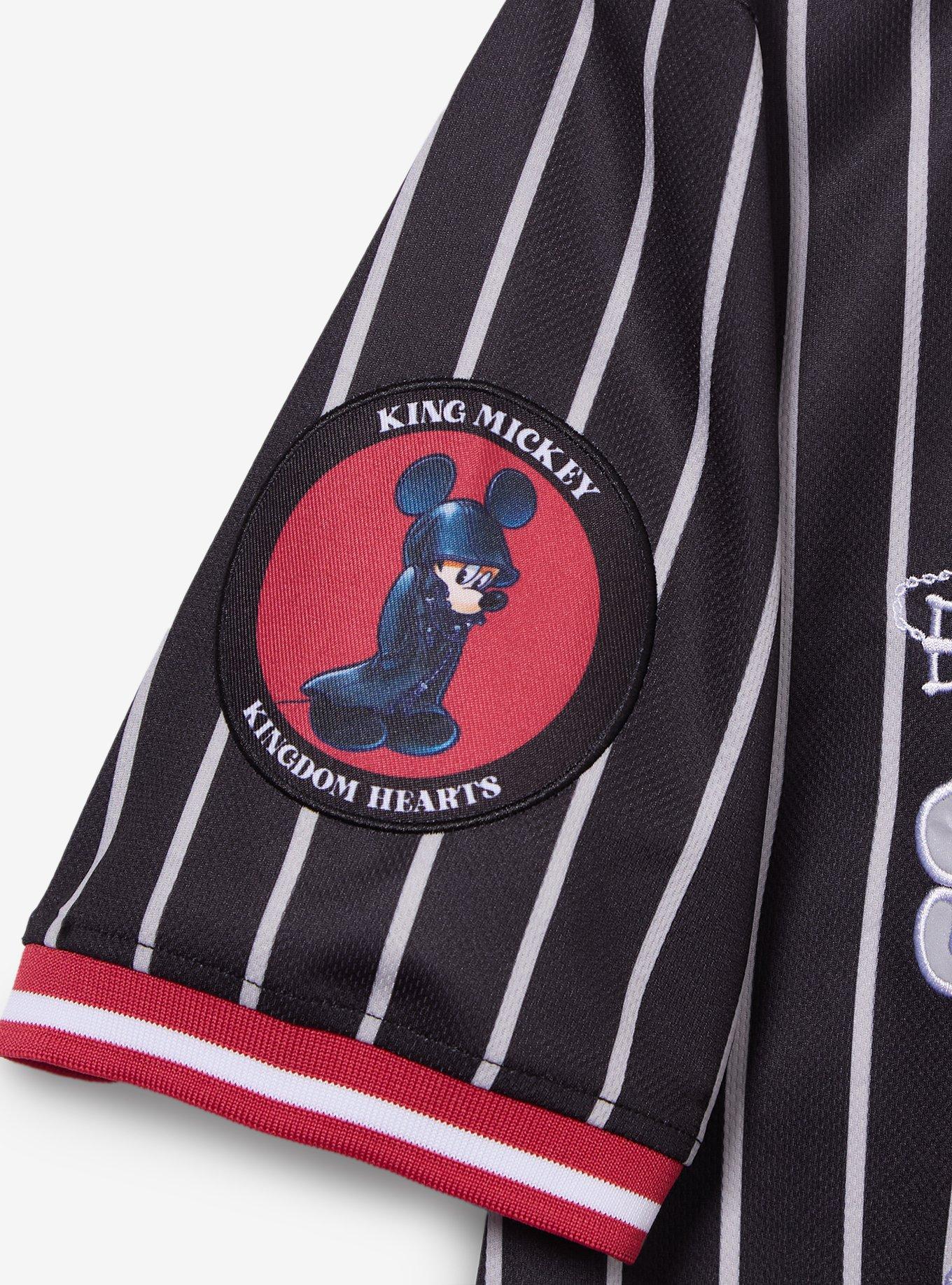 Disney Kingdom Hearts King Mickey Striped Baseball Jersey - BoxLunch Exclusive, BLACK, alternate