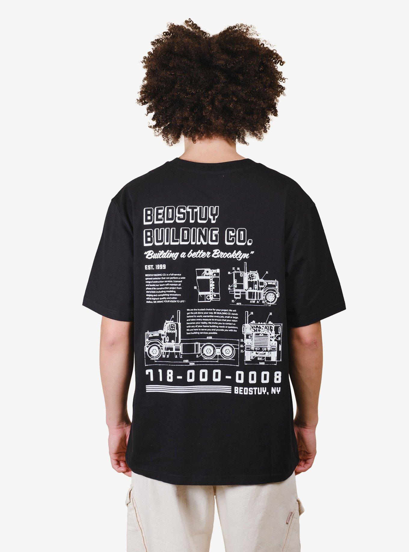 Premium Heavy Weight Bedstuy Building Tee Black, BLACK, alternate