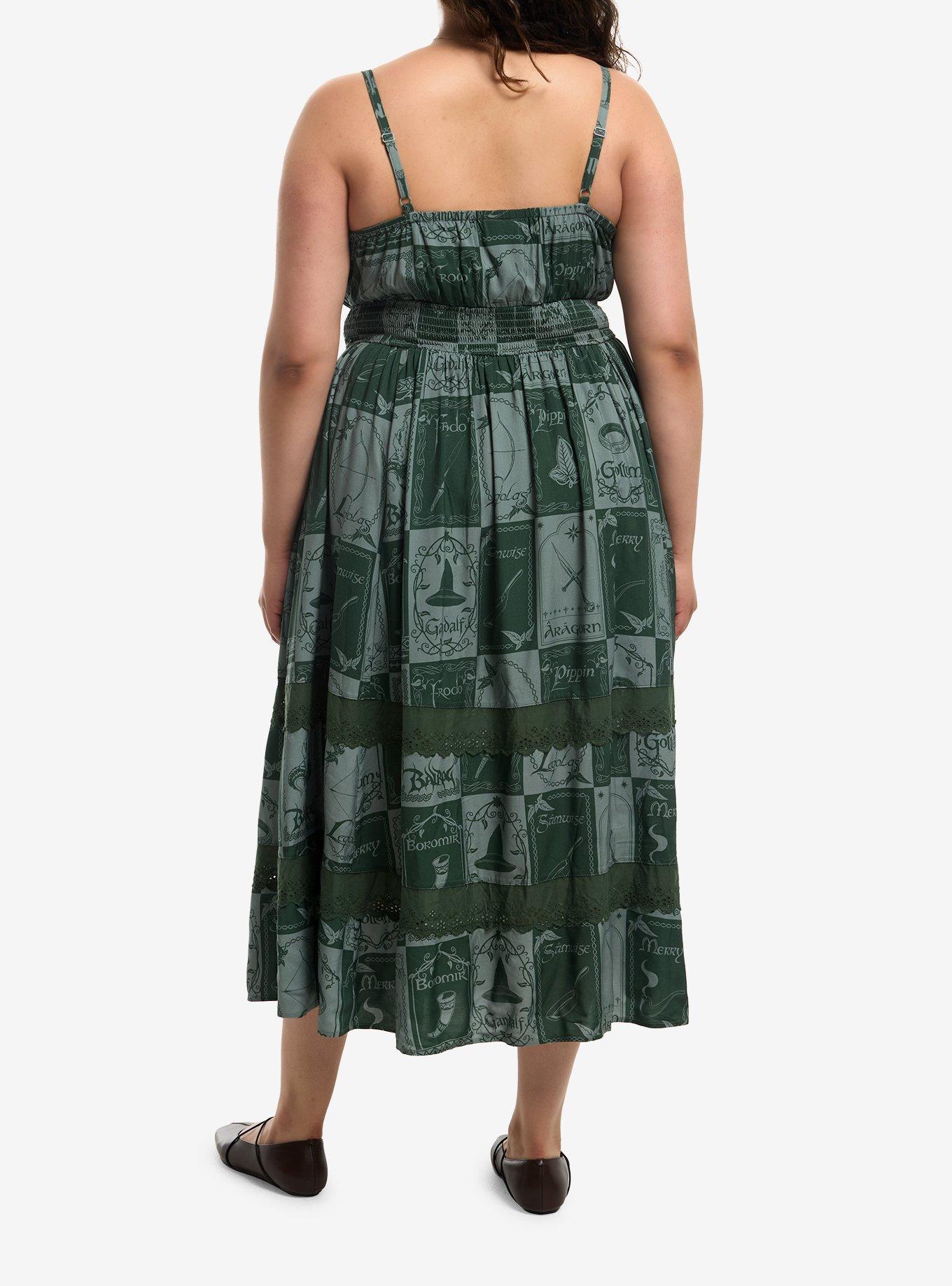 The Lord Of The Rings Patchwork Icons Midi Dress Plus Size, , hi-res