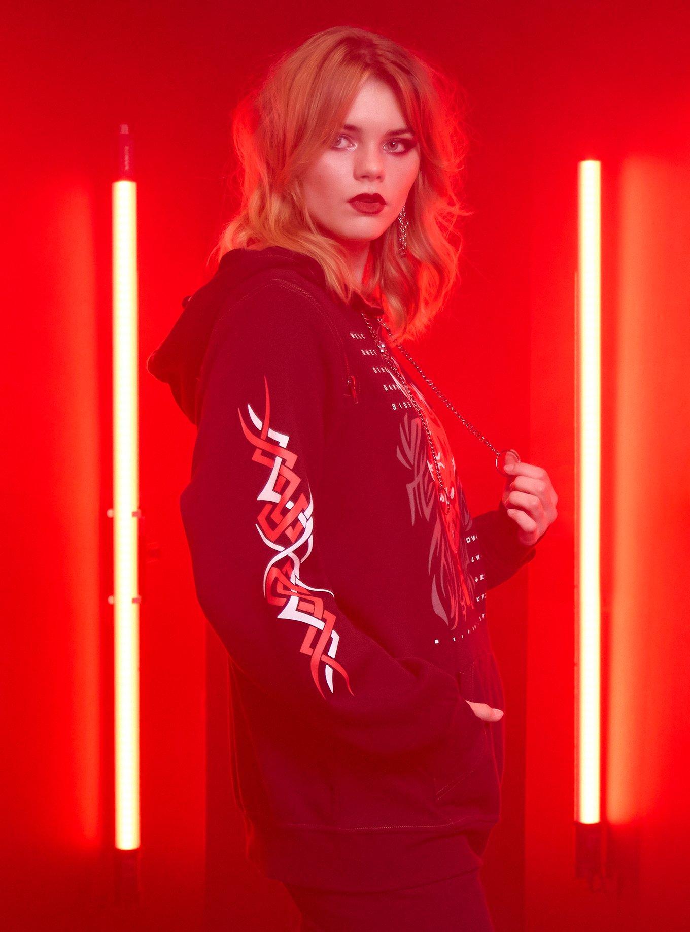 Her Universe Star Wars: Maul - Shadow Lord Portrait Oversized Cold-Shoulder Hoodie, MULTI, alternate - view 4