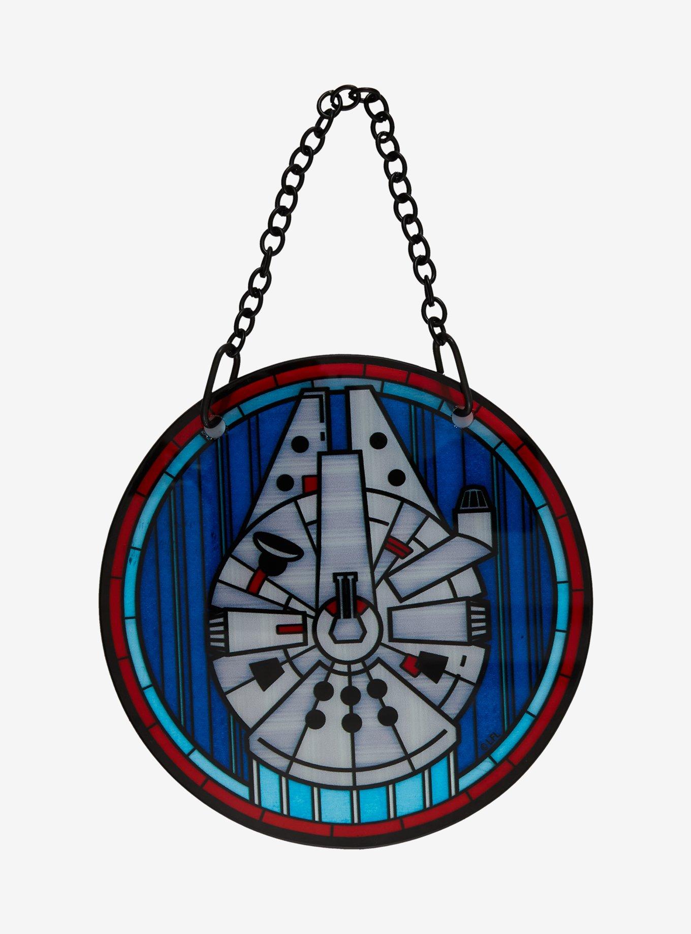 Star Wars Millennium Falcon Stained Glass Wall Art &mdash; BoxLunch Exclusive, , hi-res