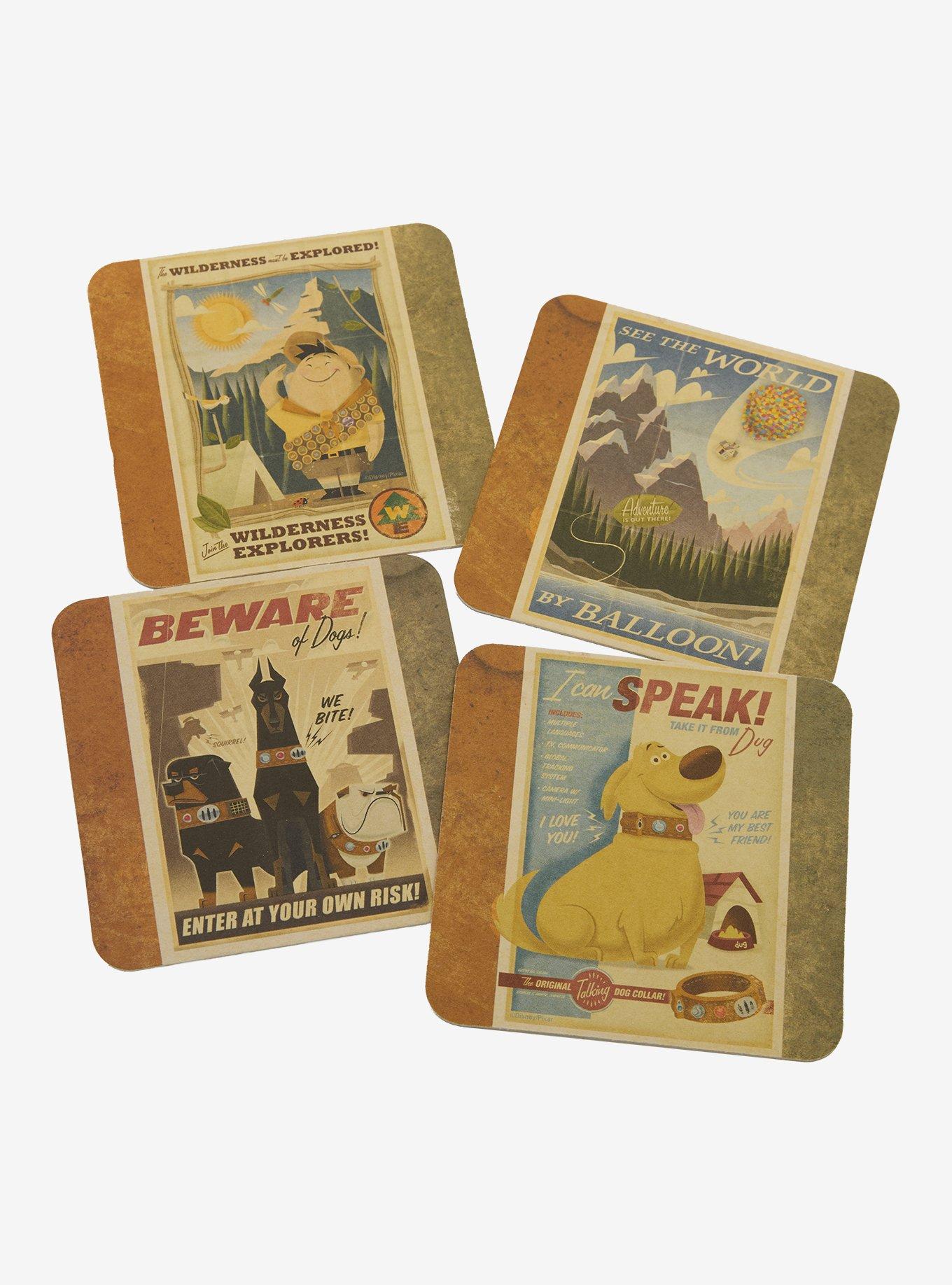 Disney Pixar Up Posters Drink Coaster Set - BoxLunch Exclusive, , alternate