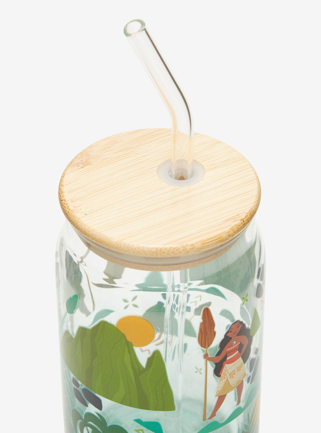 Disney Moana Icons Glass Cup with Straw &mdash; BoxLunch Exclusive, , alternate