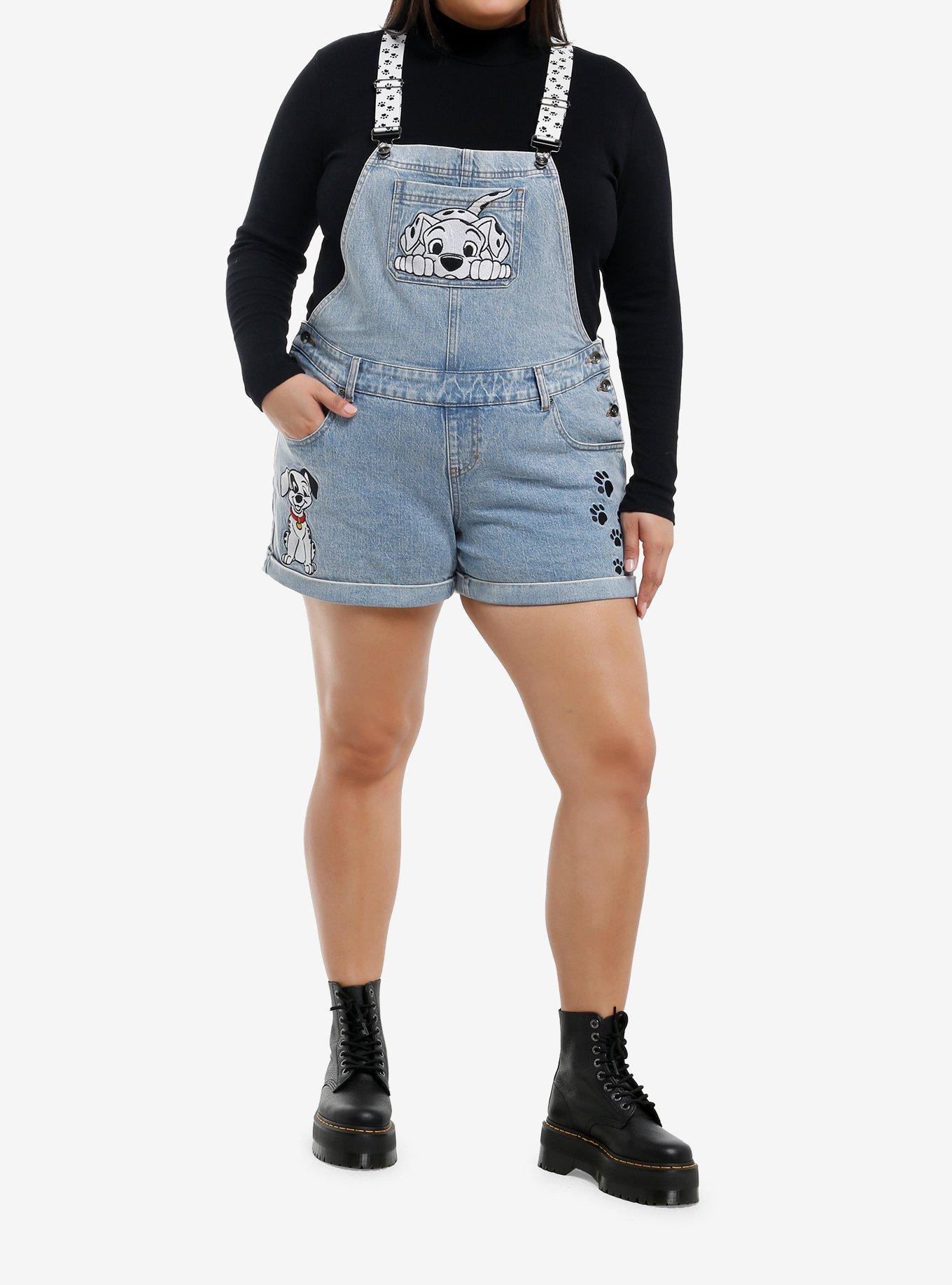 Her Universe Disney 101 Dalmatians Puppies Denim Shortalls Plus Size, , hi-res