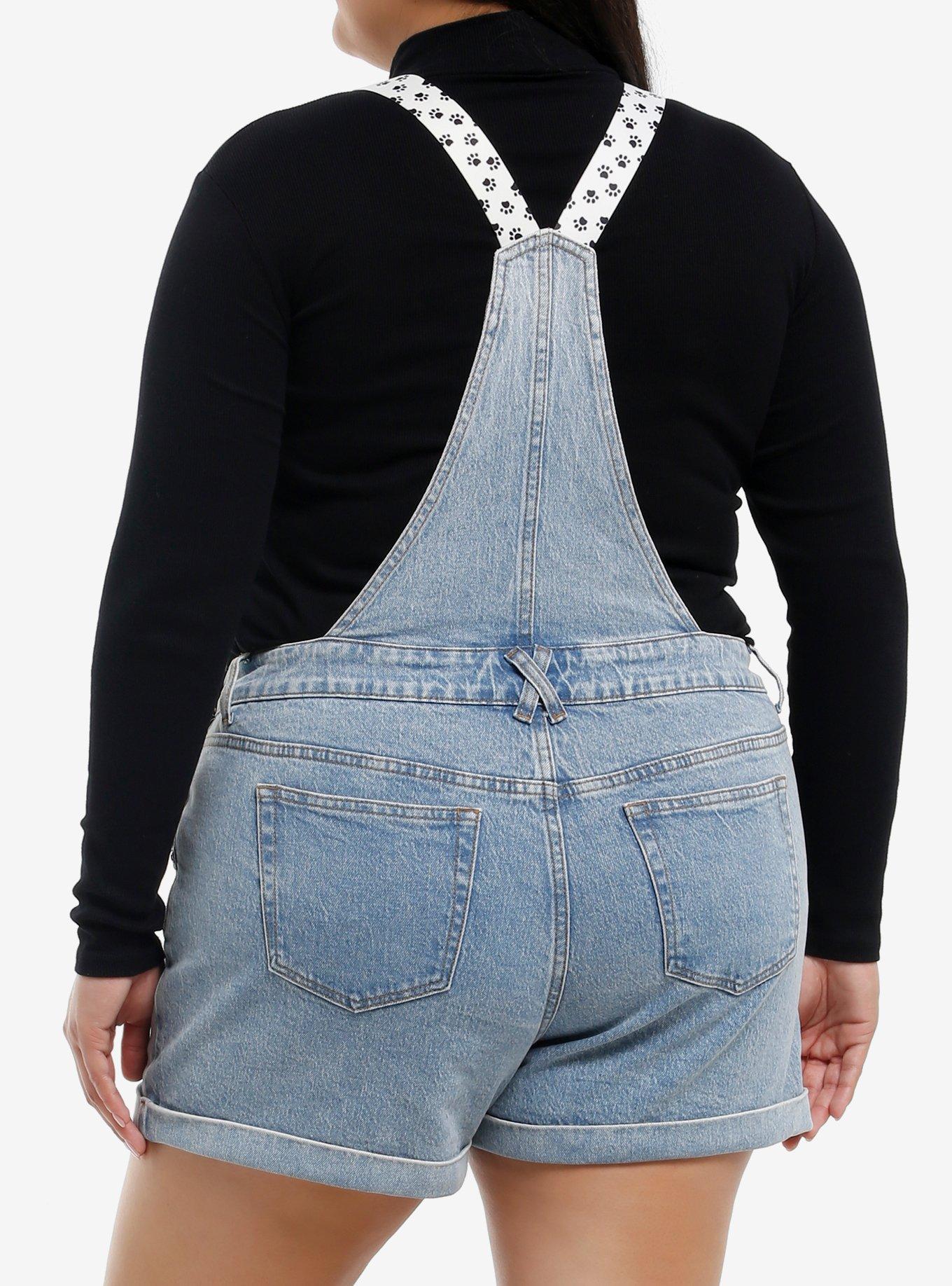 Her Universe Disney 101 Dalmatians Puppies Denim Shortalls Plus Size, MULTI, alternate