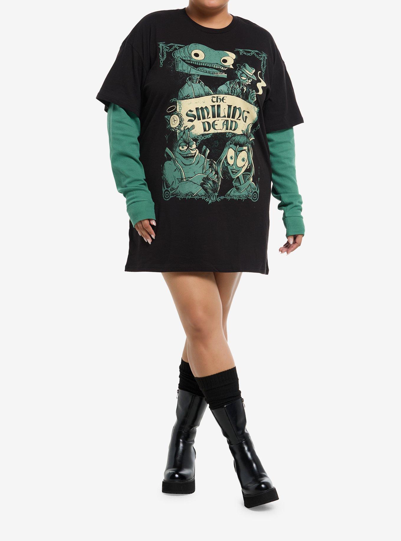 The Gaslight District Smiling Dead Twofer Dress Plus Size, , hi-res