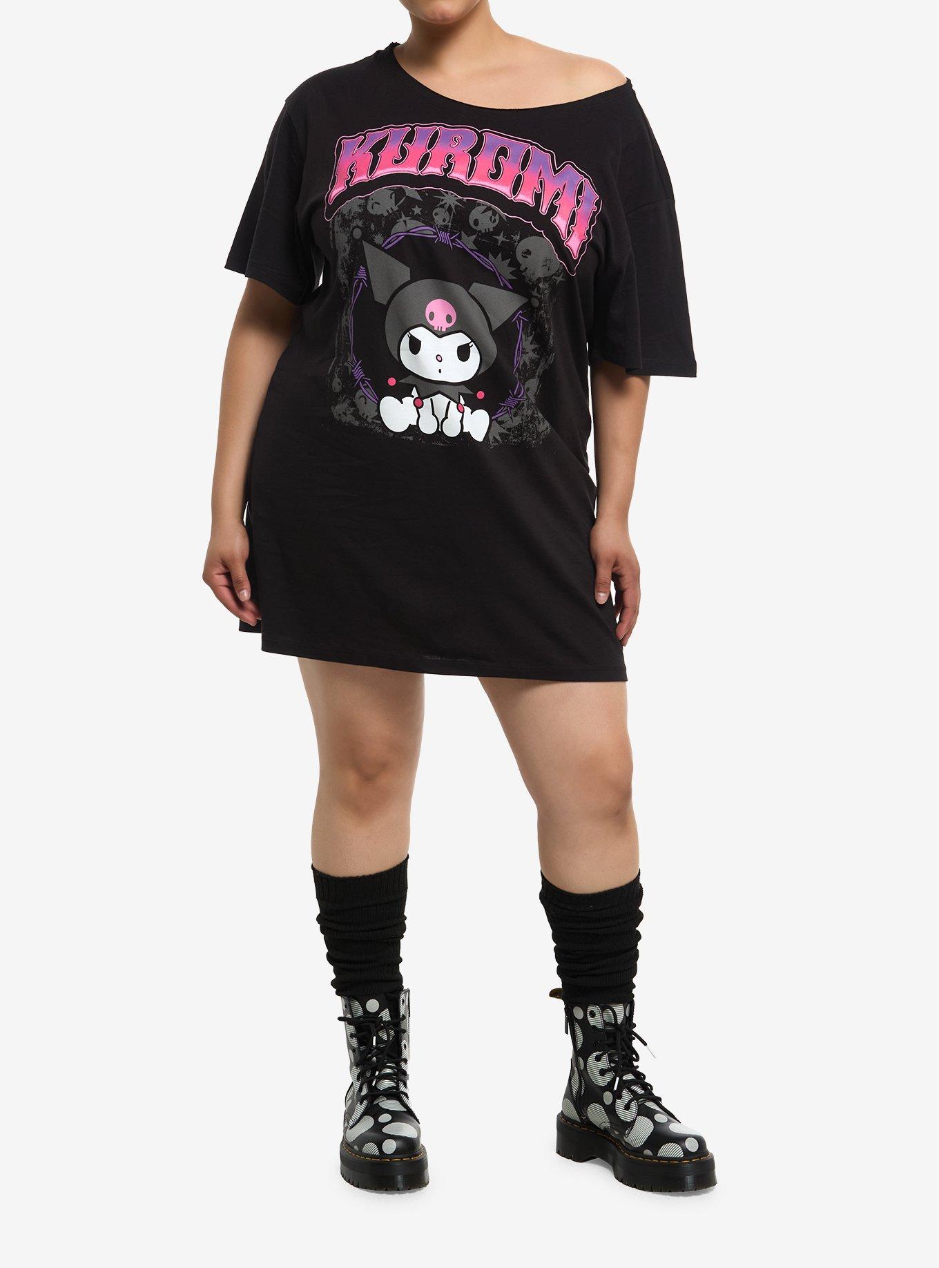 Kuromi Off-Shoulder T-Shirt Dress Plus Size, , hi-res