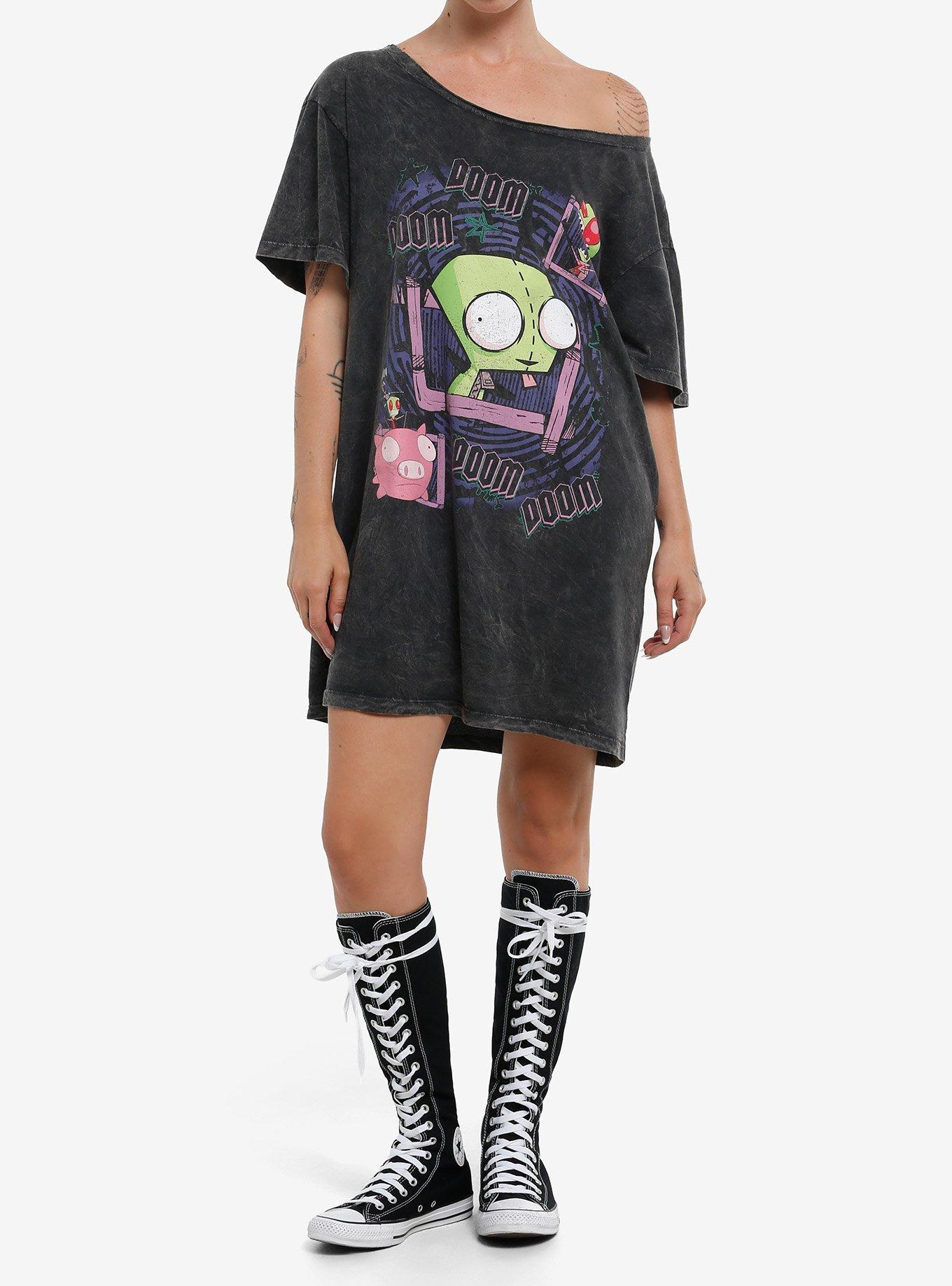 Invader Zim GIR Off-The-Shoulder T-Shirt Dress, , hi-res