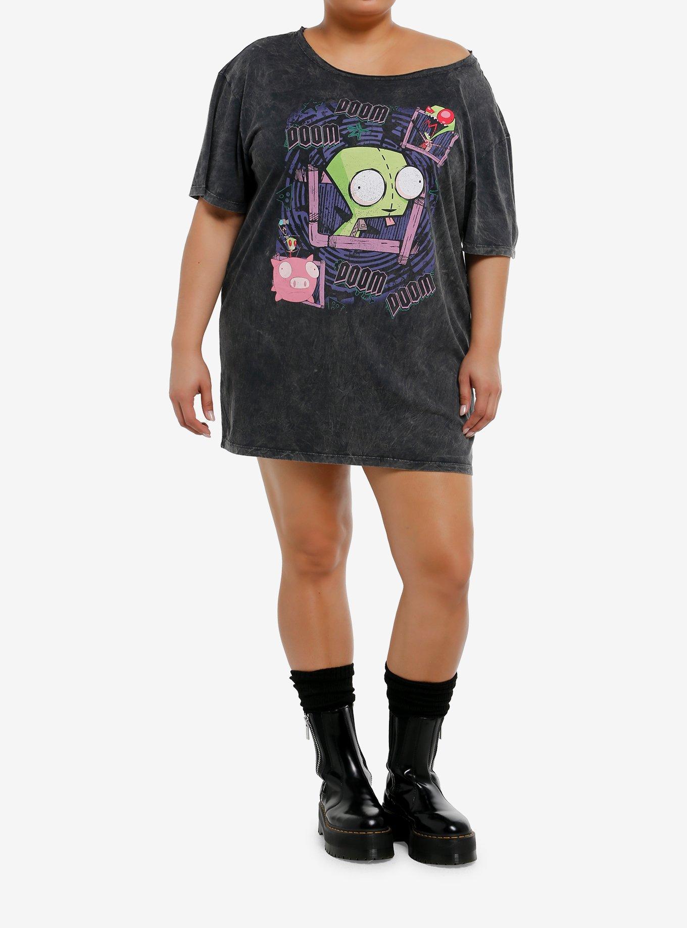 Invader Zim GIR Off-The-Shoulder T-Shirt Dress Plus Size, , hi-res