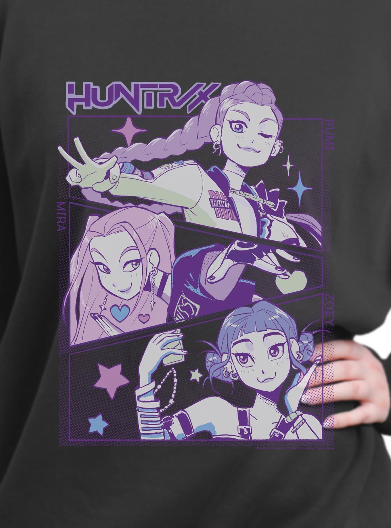 KPop Demon Hunters Huntrix Group Panels Girls Oversized Sweatshirt, , hi-res