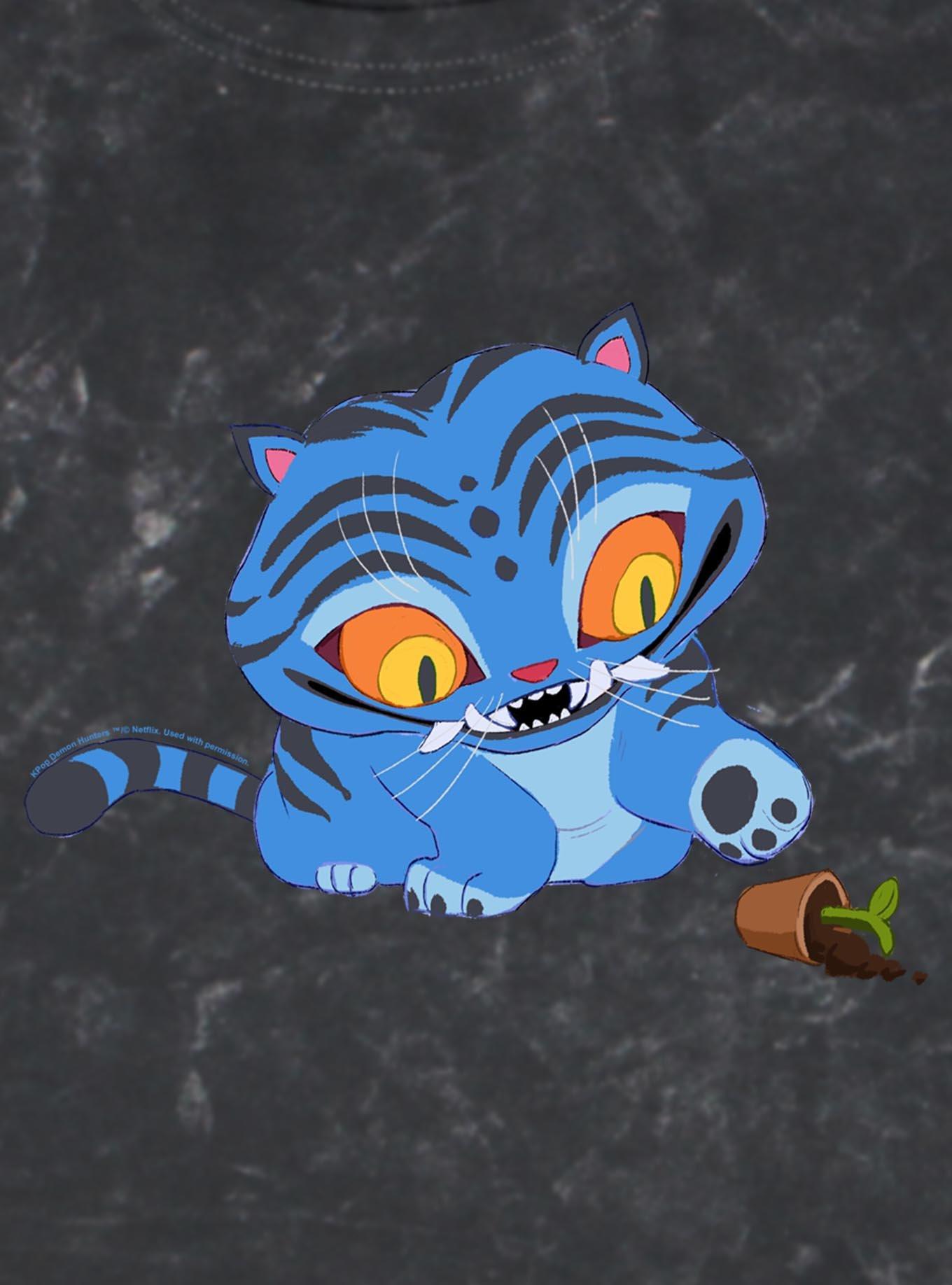 KPop Demon Hunters Chibi Derpy Tiger Mineral Wash T-Shirt, , hi-res