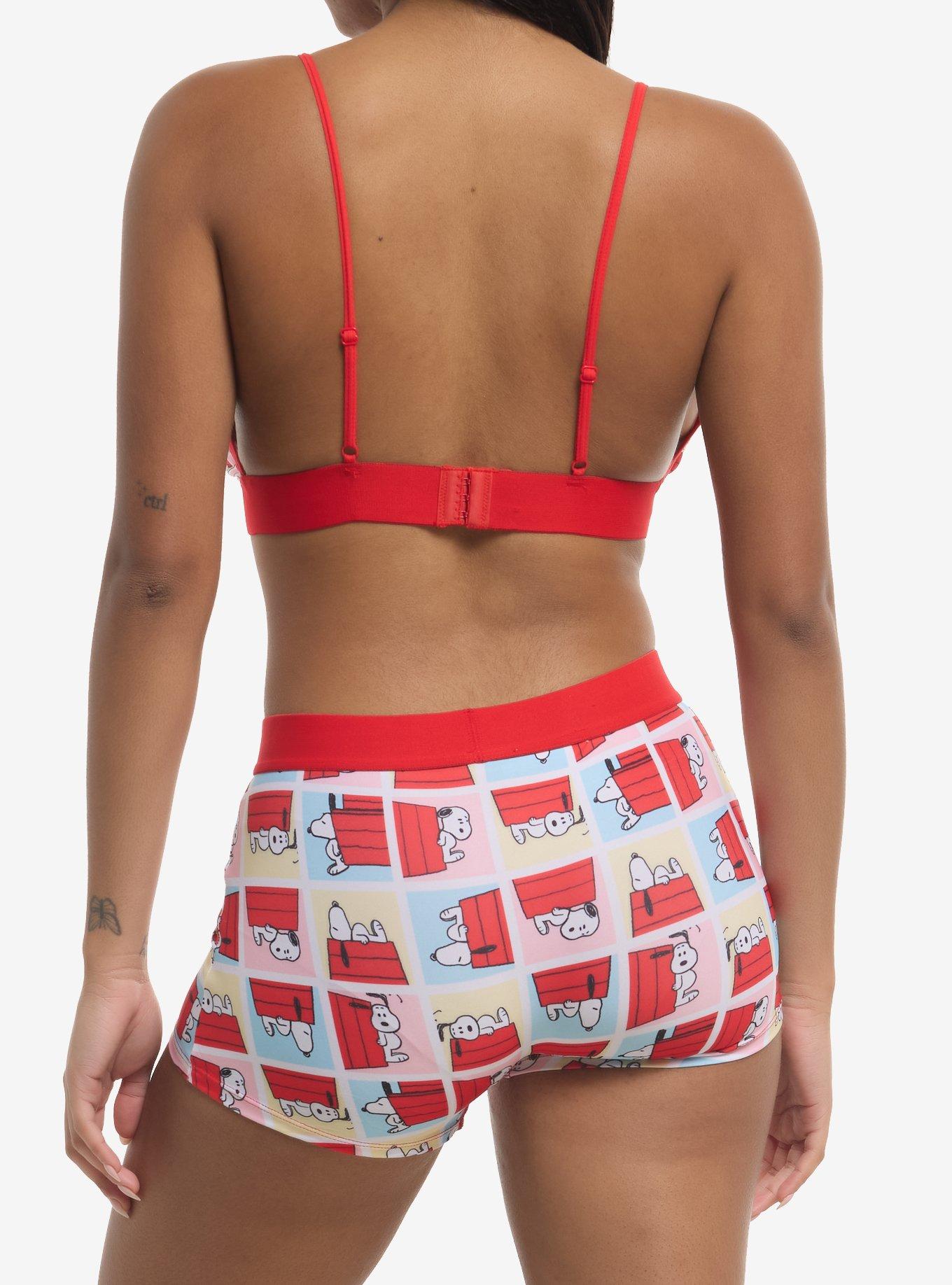 Peanuts Snoopy Doghouse Bra & Boyshort Panty Set, MULTI, alternate