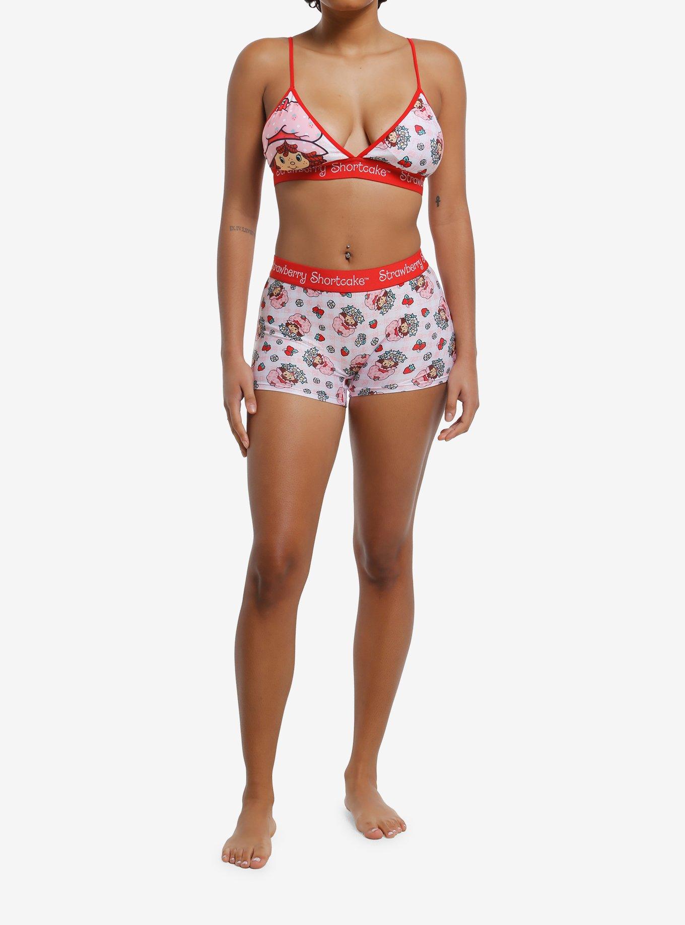 Strawberry Shortcake Gingham Bra & Boyshort Panty Set, , hi-res