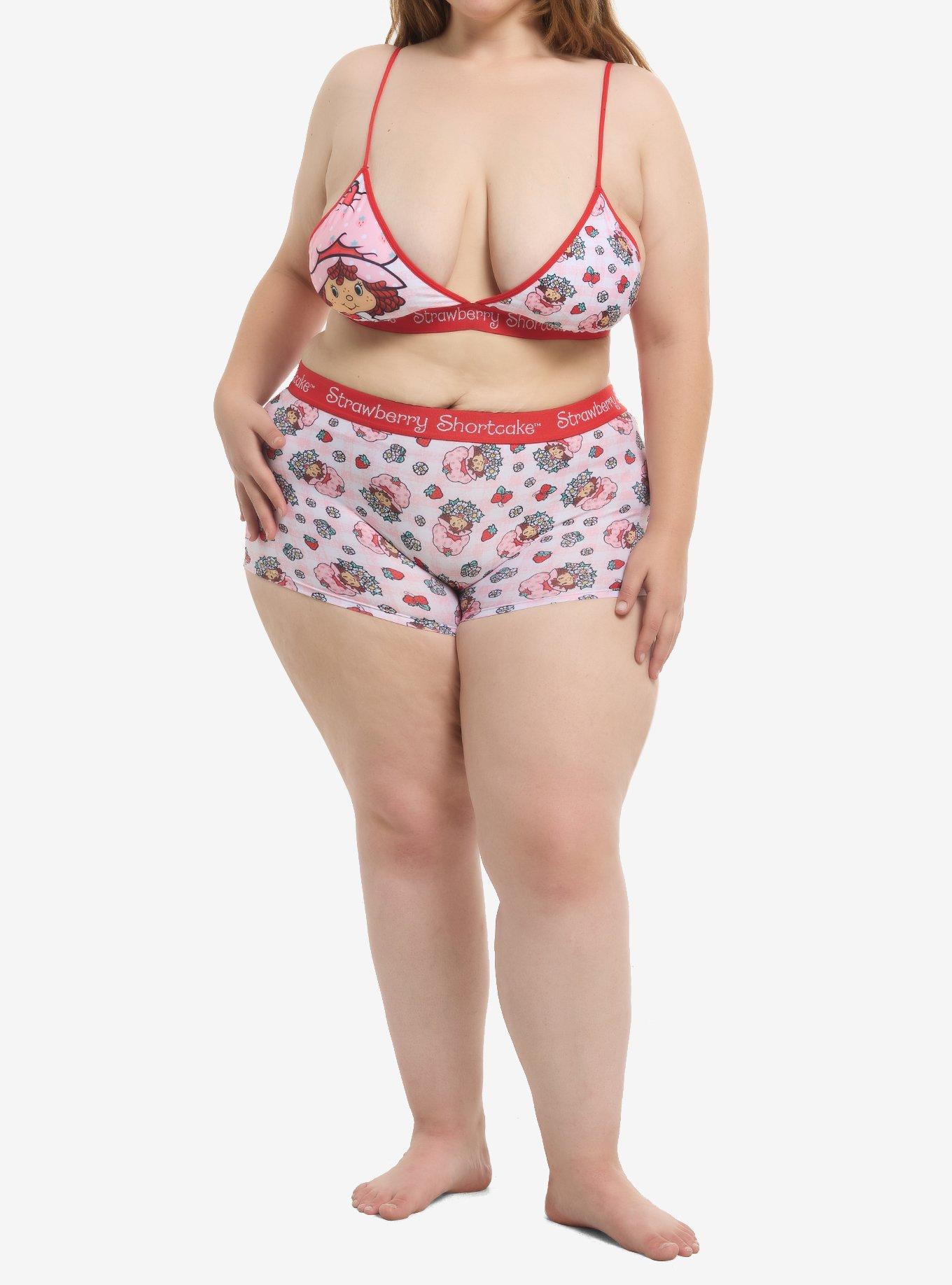 Strawberry Shortcake Gingham Bra & Boyshort Panty Set Plus Size, , hi-res