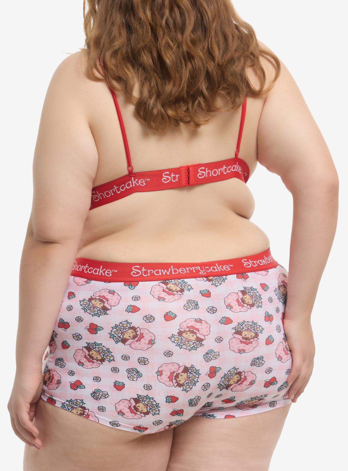 Strawberry Shortcake Gingham Bra & Boyshort Panty Set Plus Size, MULTI, alternate