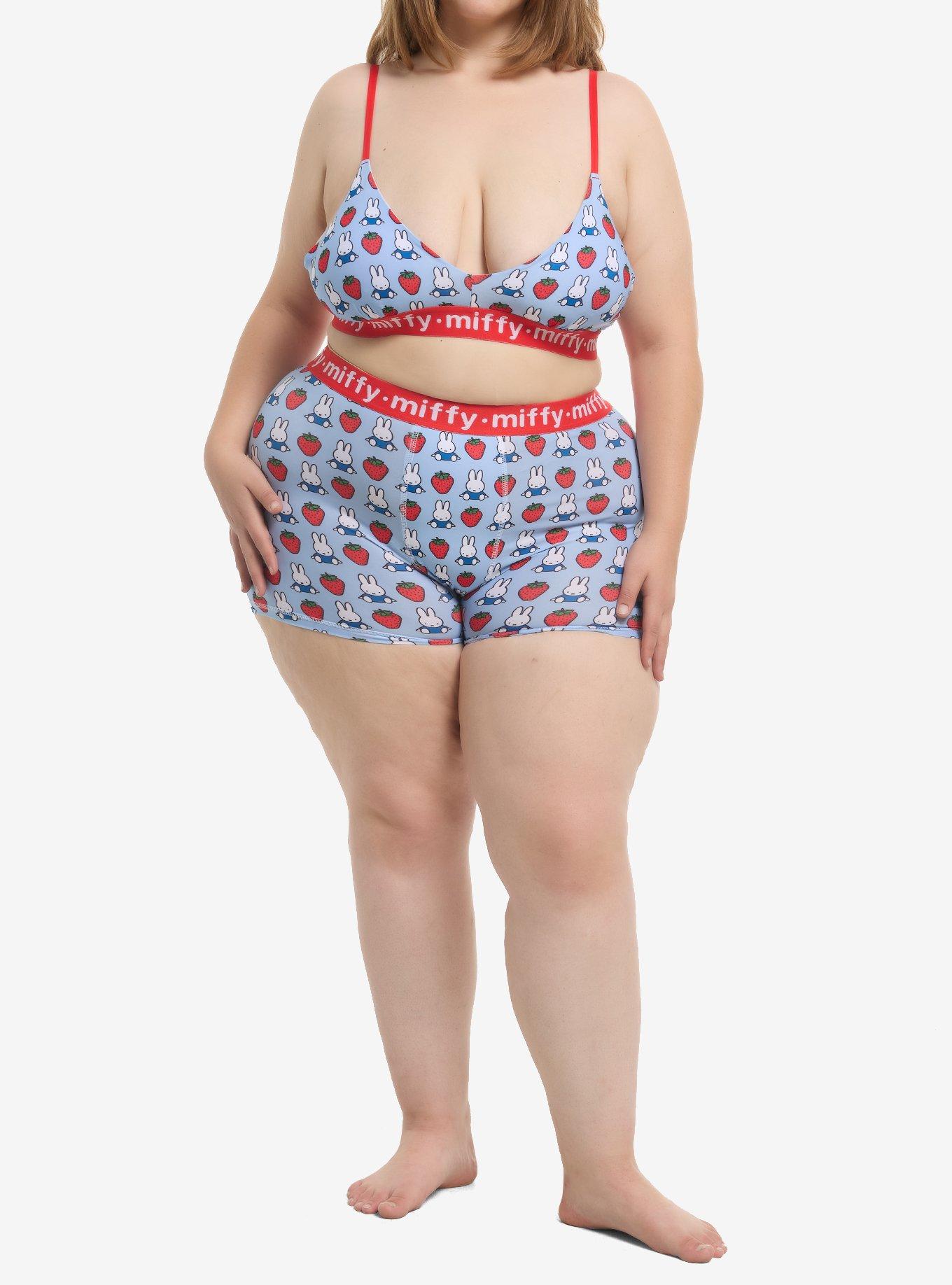 Miffy Strawberry Bra & Boyshort Panty Set Plus Size, , hi-res