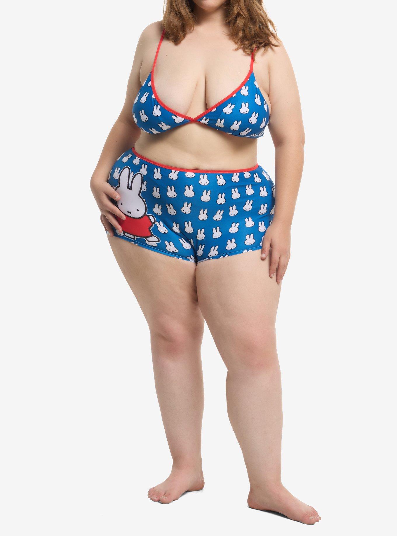 Miffy Face Bra & Boyshort Panty Set Plus Size, , hi-res