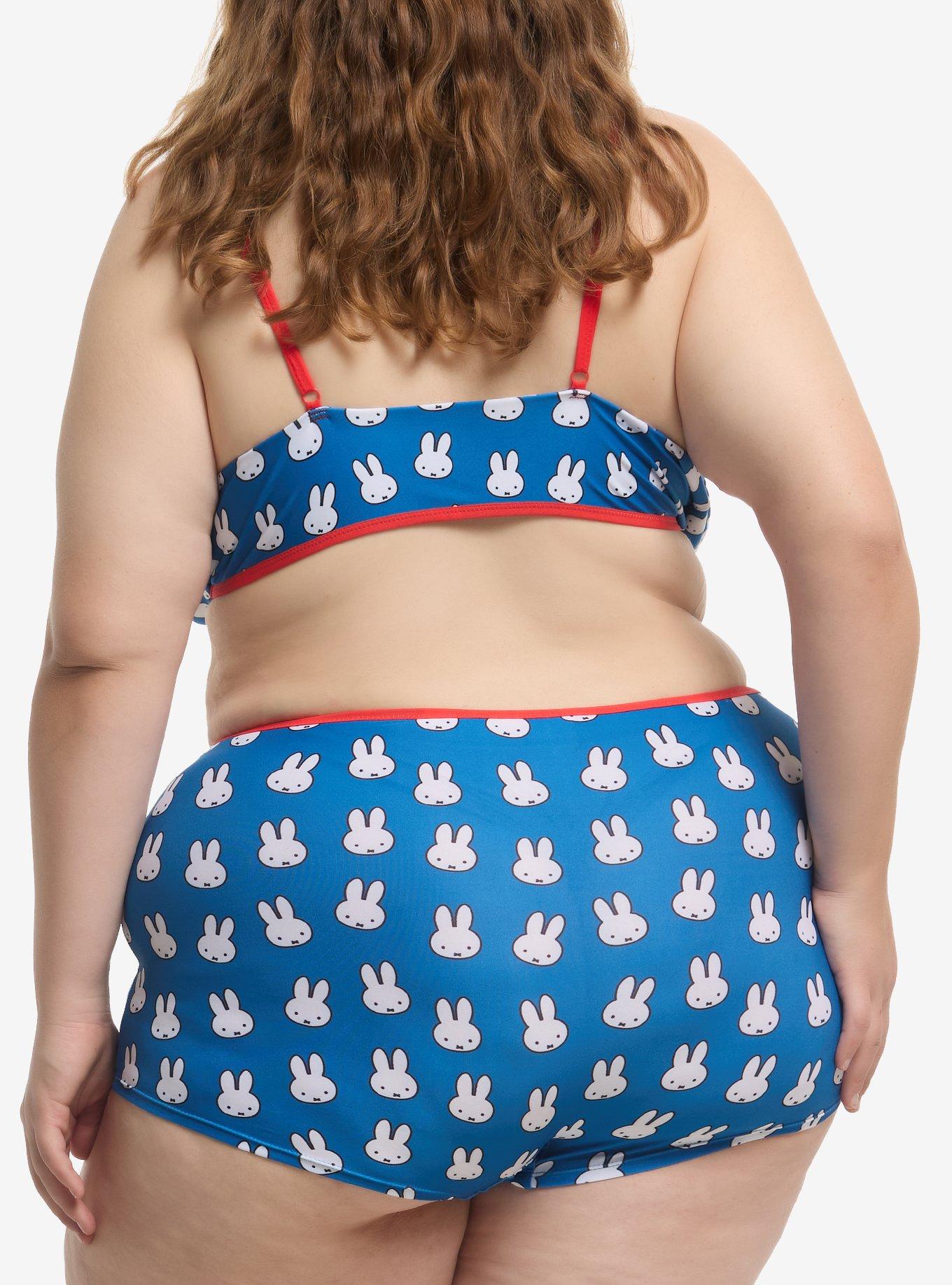 Miffy Face Bra & Boyshort Panty Set Plus Size, MULTI, alternate