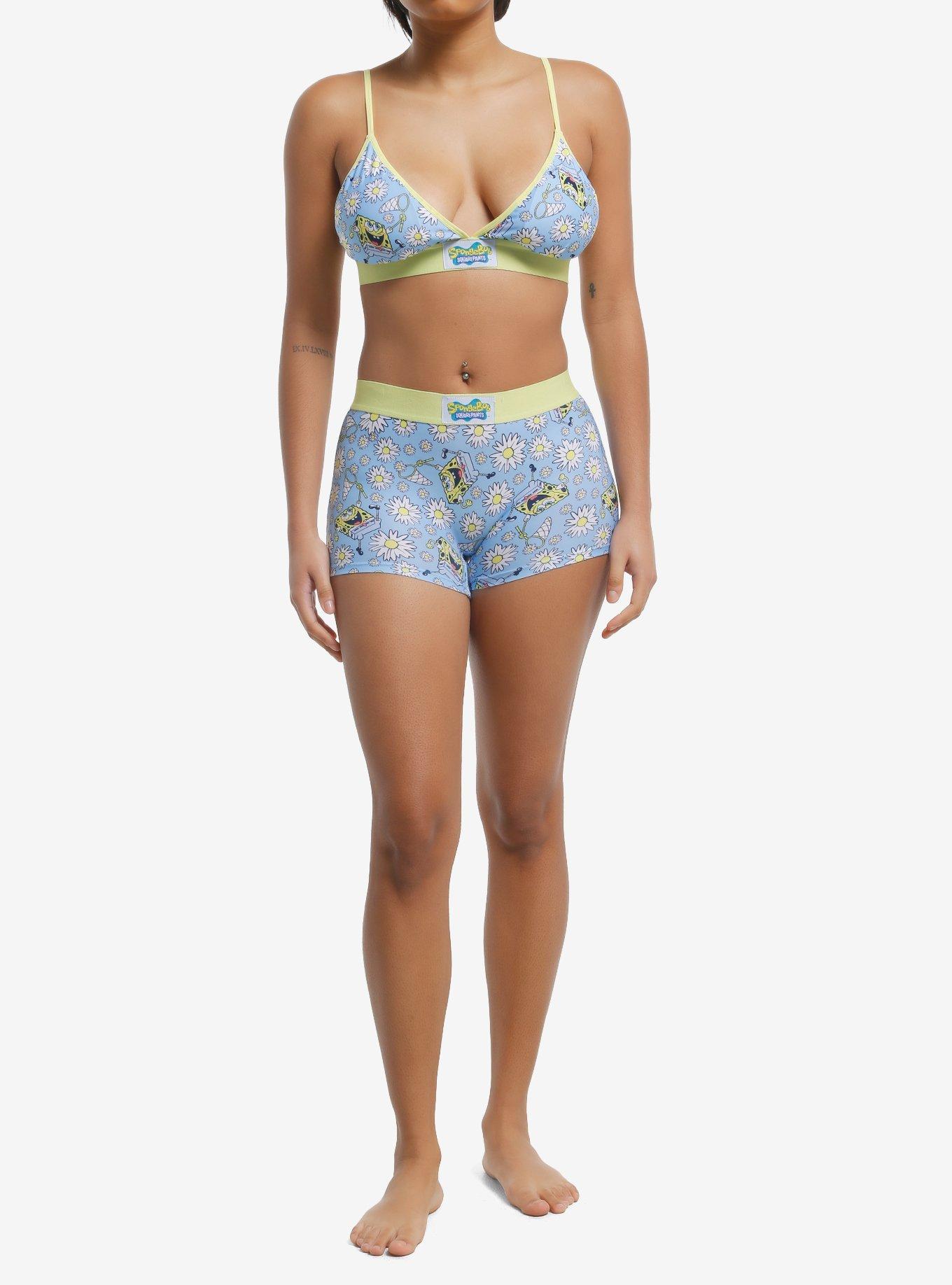 SpongeBob SquarePants Floral Bra & Boyshort Panty Set, , hi-res