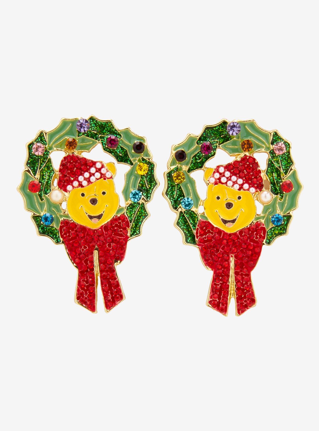 Baublebar Disney Winnie the Pooh Holiday Pooh Wreath Earrings, , hi-res