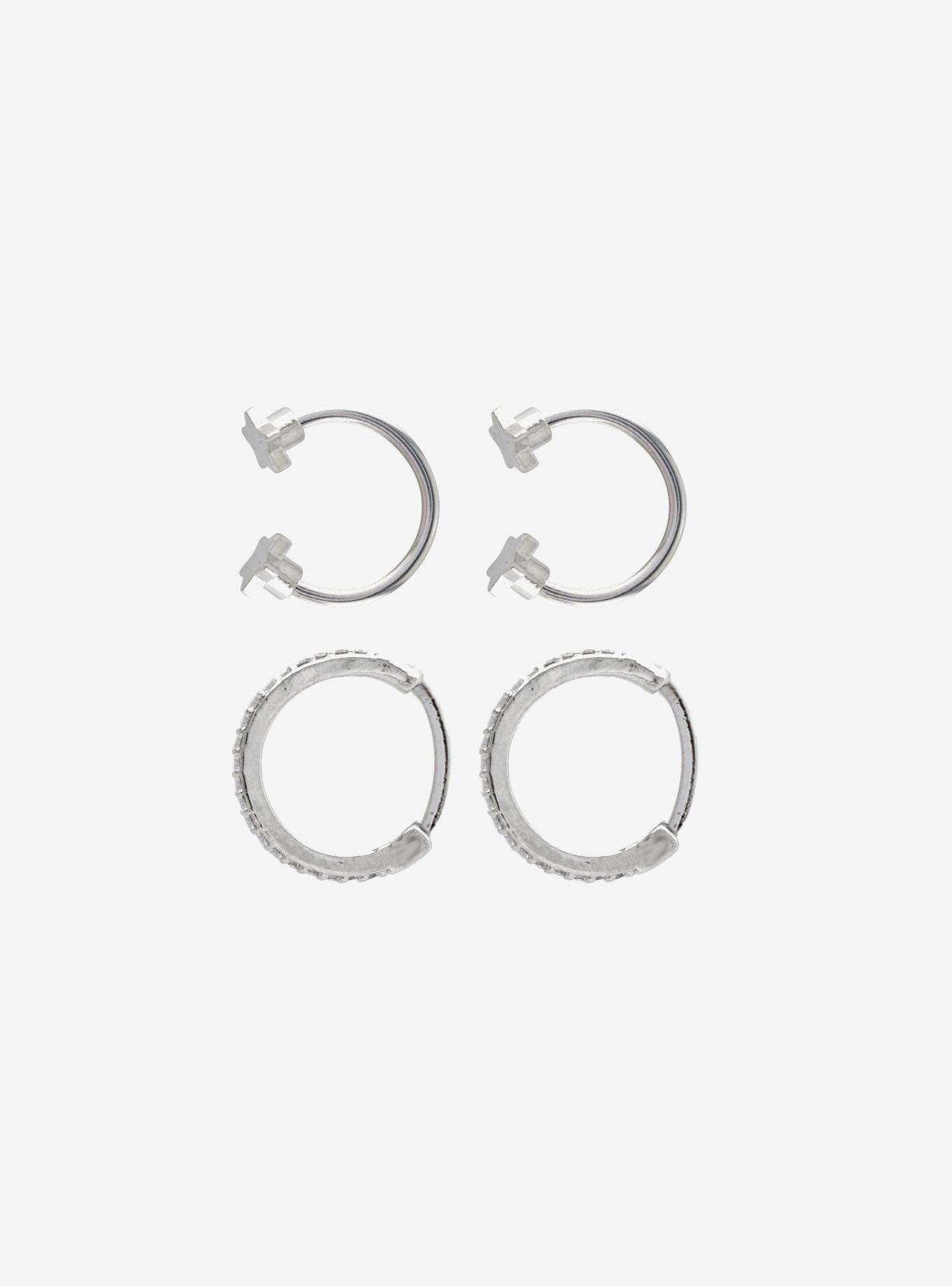 Titanium Star Bling Nose Hoop & Circular Barbell 4 Pack, , hi-res