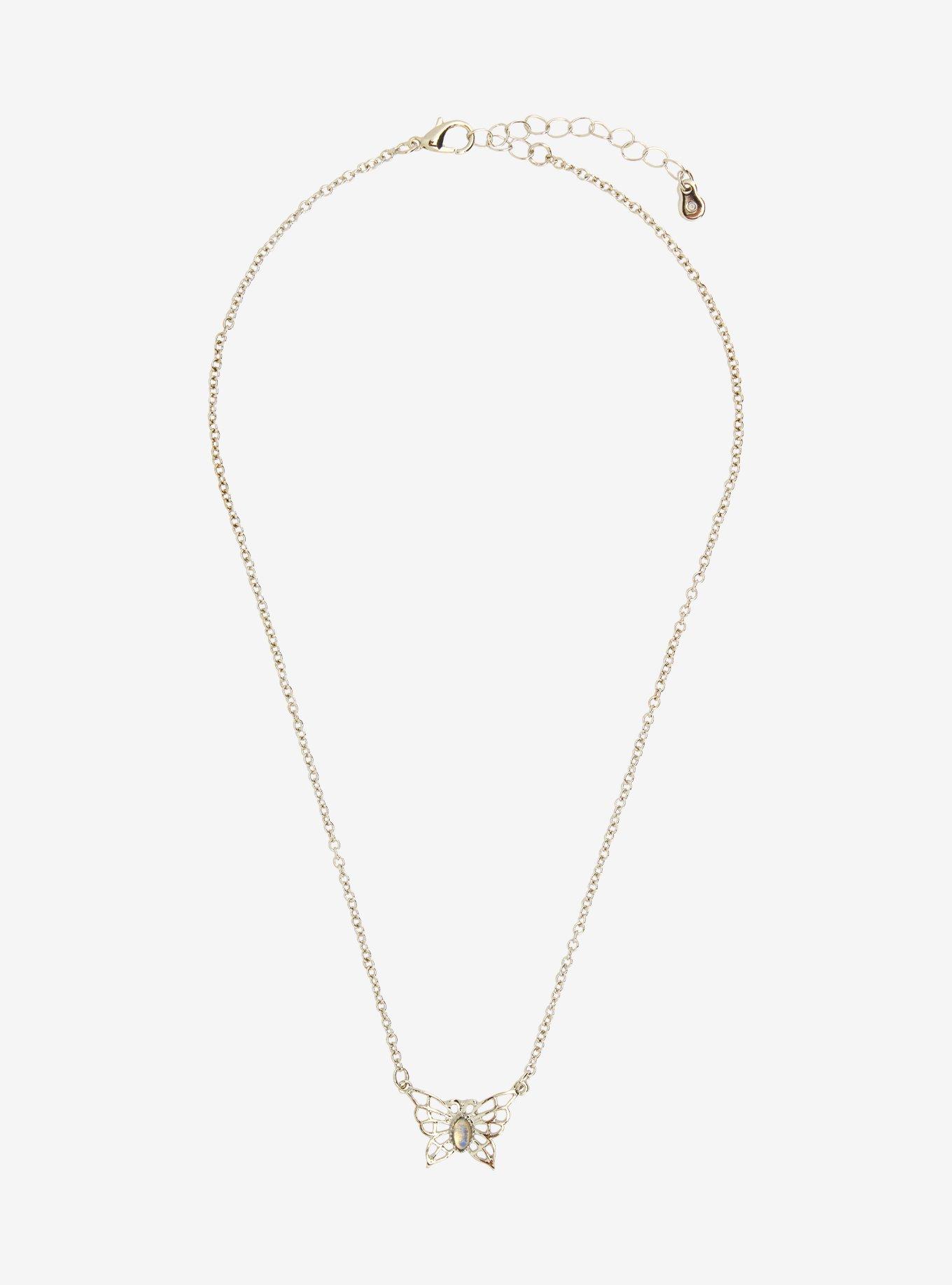 Thorn & Fable Moonstone Butterfly Necklace, , hi-res
