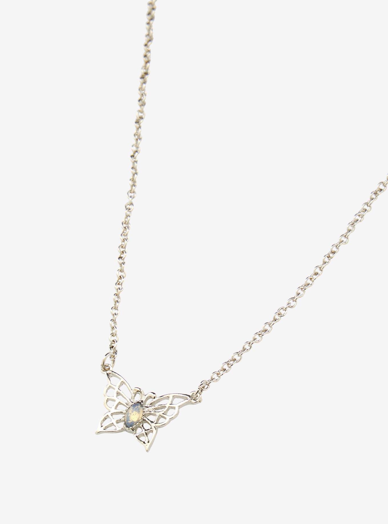 Thorn & Fable Moonstone Butterfly Necklace, , alternate
