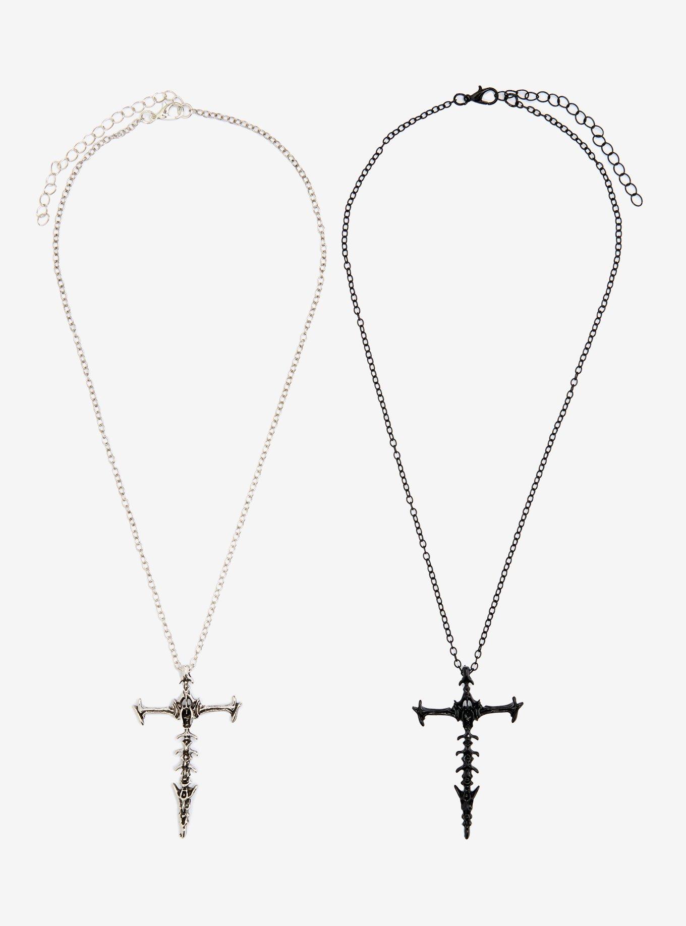 Skeletal Cross Best Friend Necklace Set, , hi-res