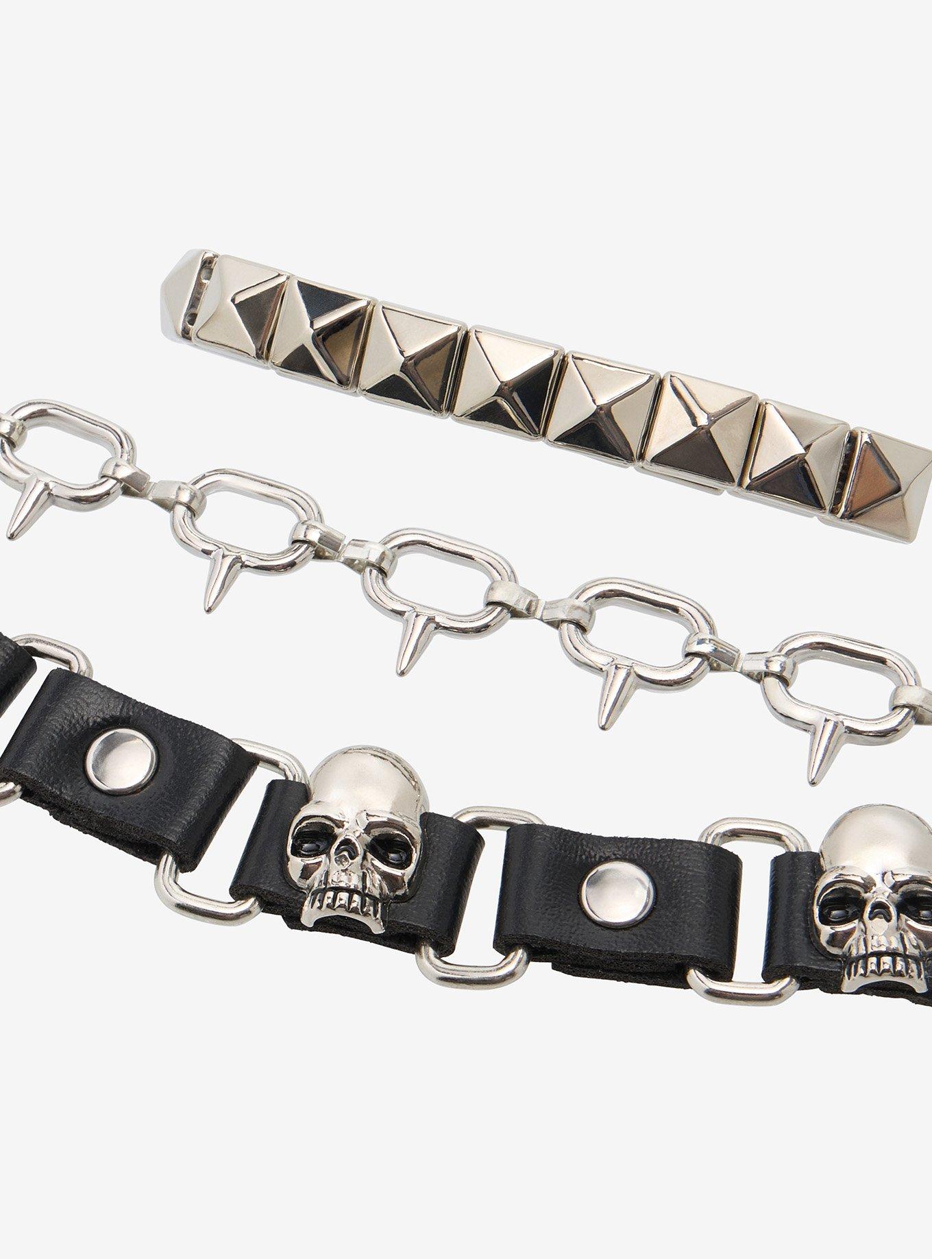 Skull & Stud Bracelet Set, , alternate