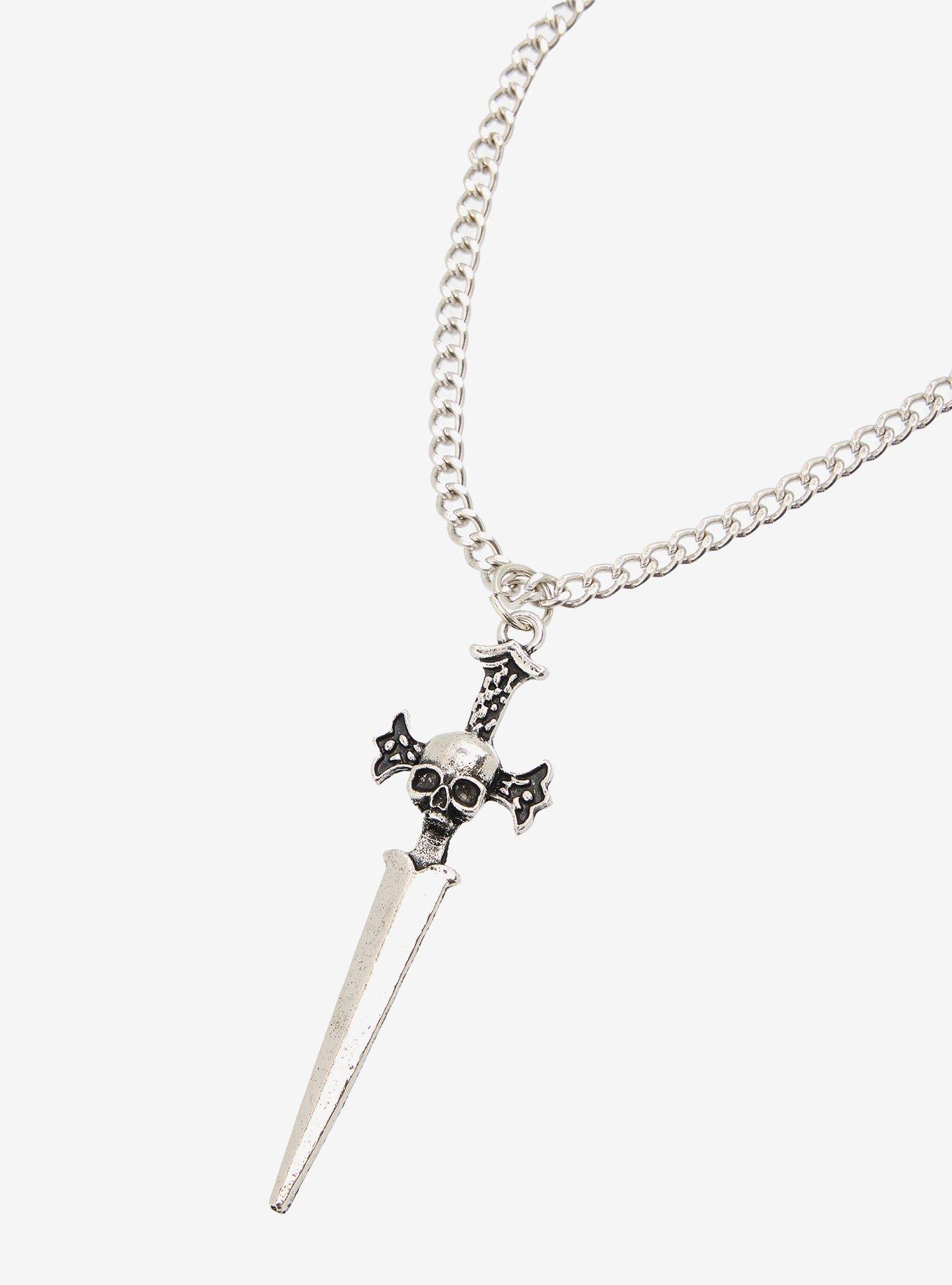 Skeleton Dagger Bookmark & Necklace Set, , alternate