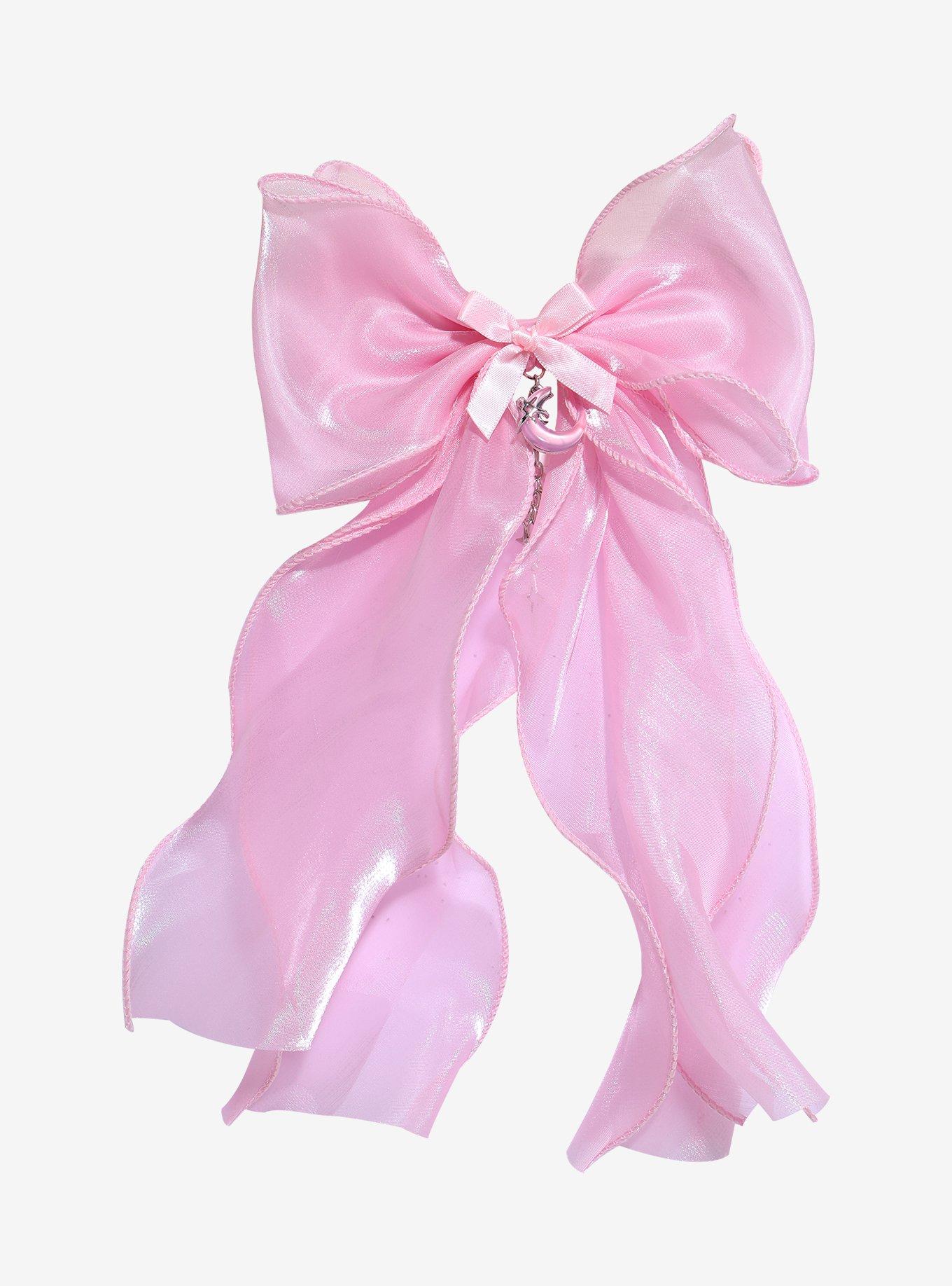 Sweet Society Pink Celestial Charm Organza Hair Bow, , hi-res